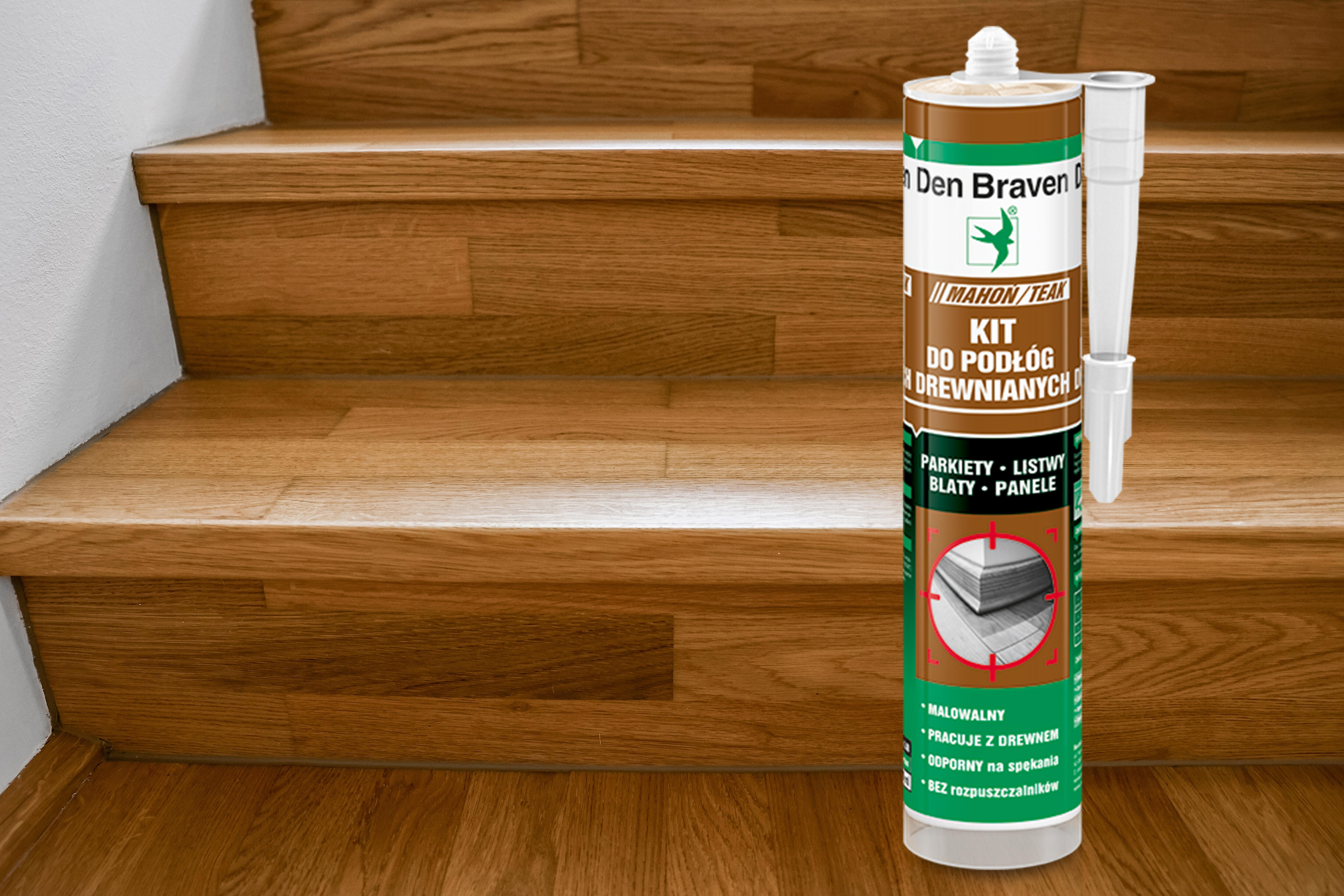 Kit do podłóg drewnianych Den Braven mahoń/teak 280ml - 2