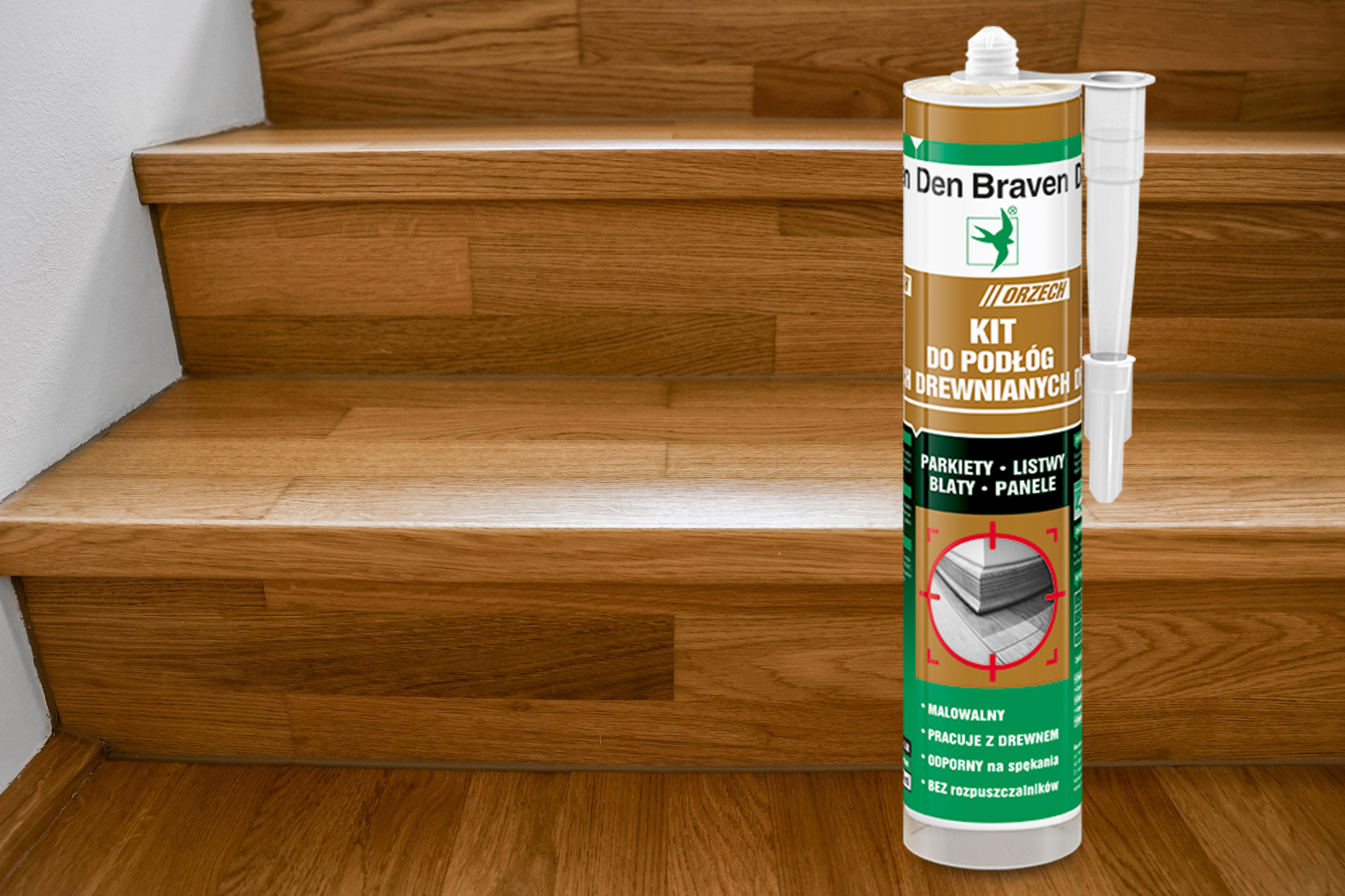 Kit do podłóg drewnianych Den Braven orzech 280ml - 2