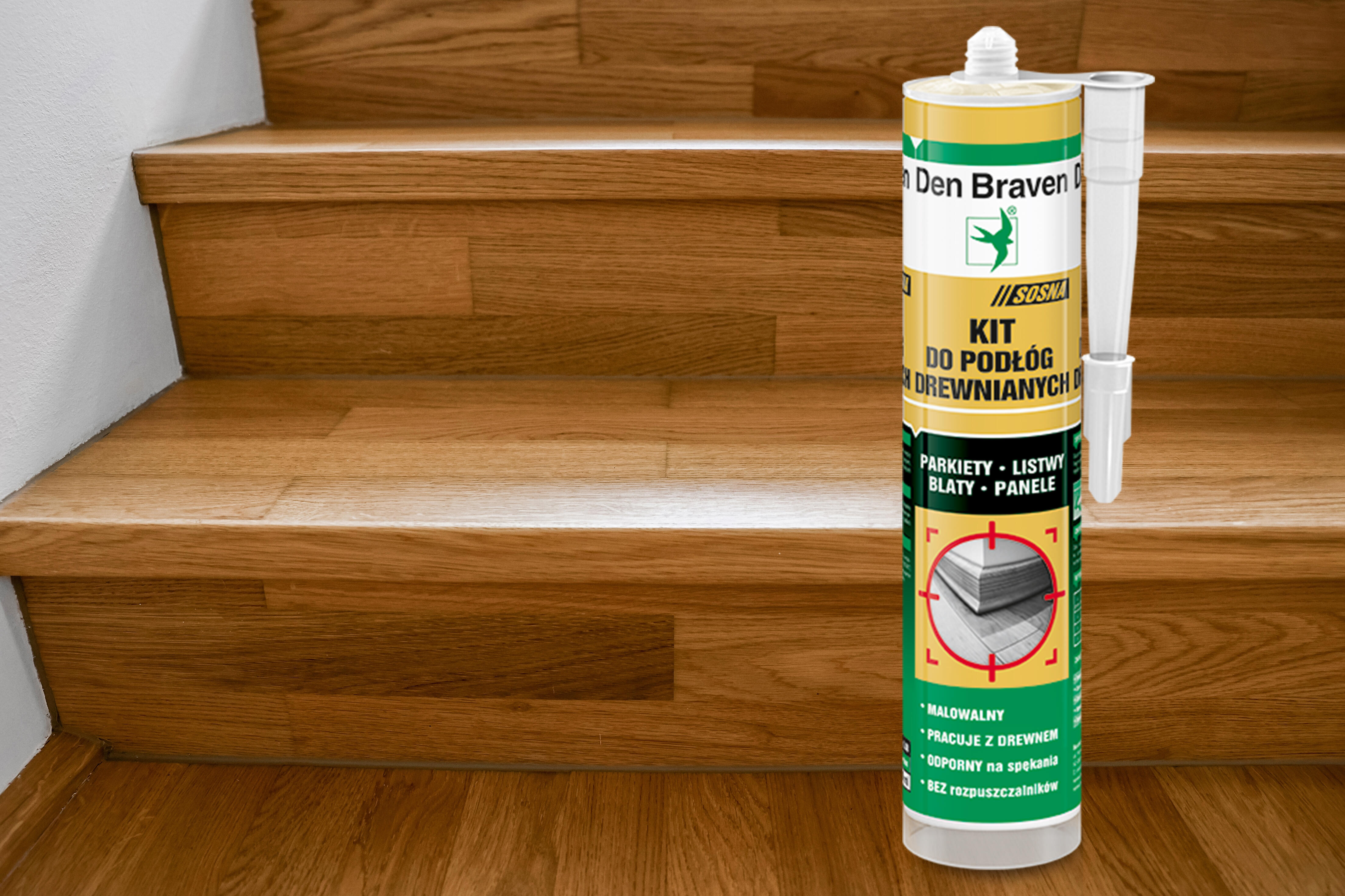 Kit do podłóg drewnianych Den Braven sosna 280ml - 3