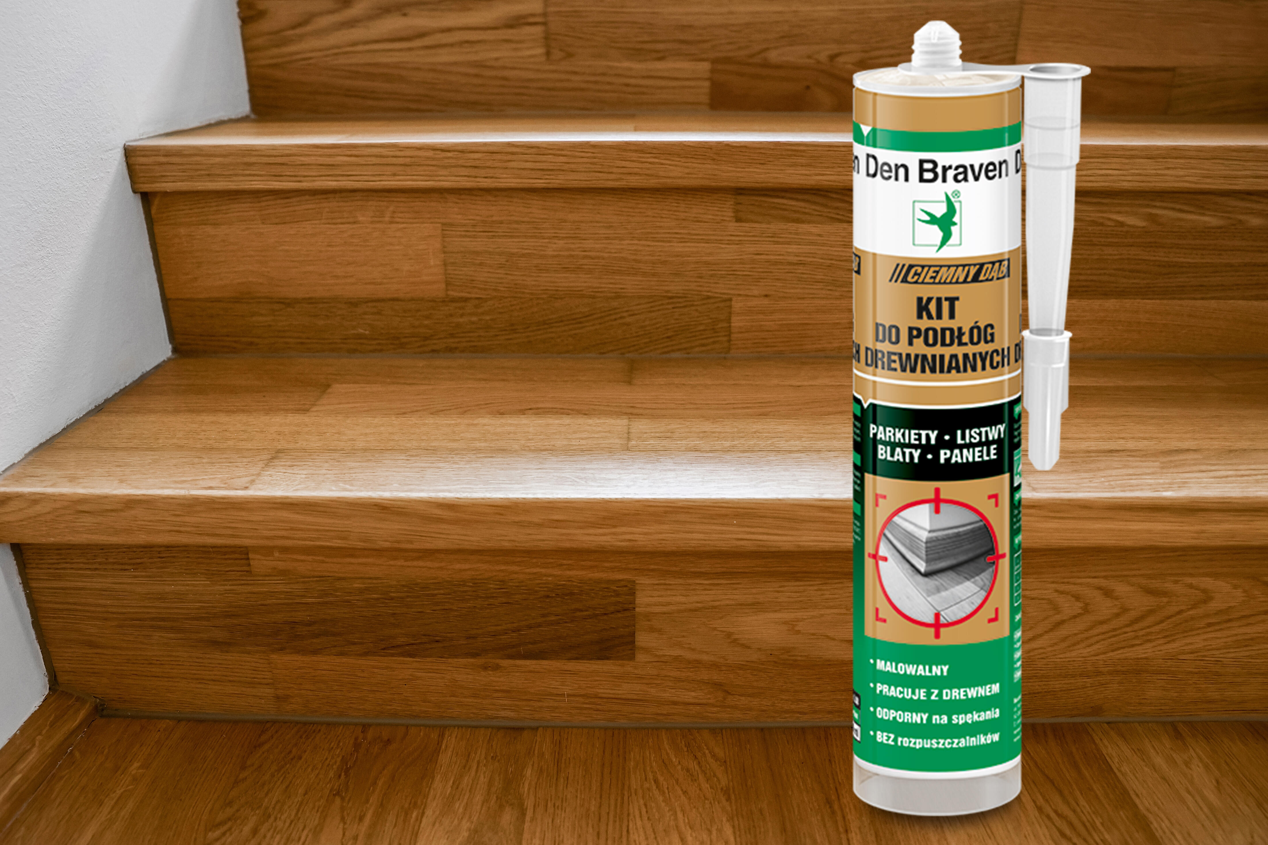 Kit do podłóg drewnianych Den Braven ciemny dąb 280ml - 2