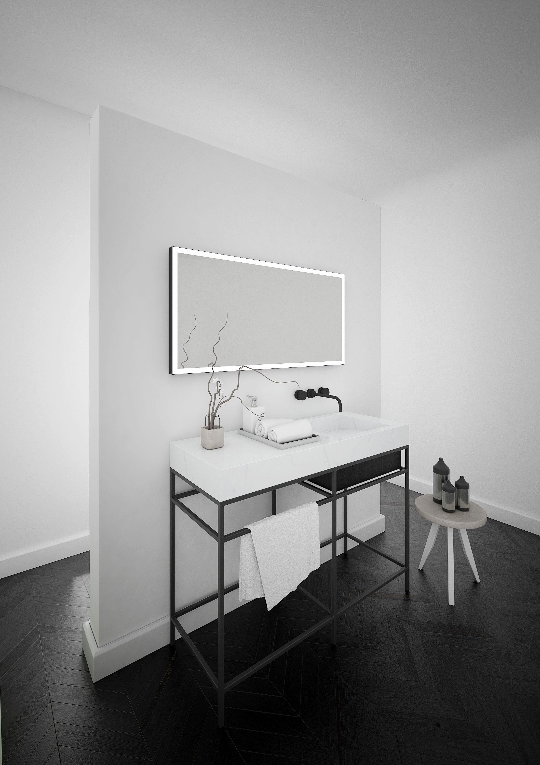 Lustro łazienkowe z oświetleniem Dubiel Vitrum Solid Black 60 x 80 cm - 2