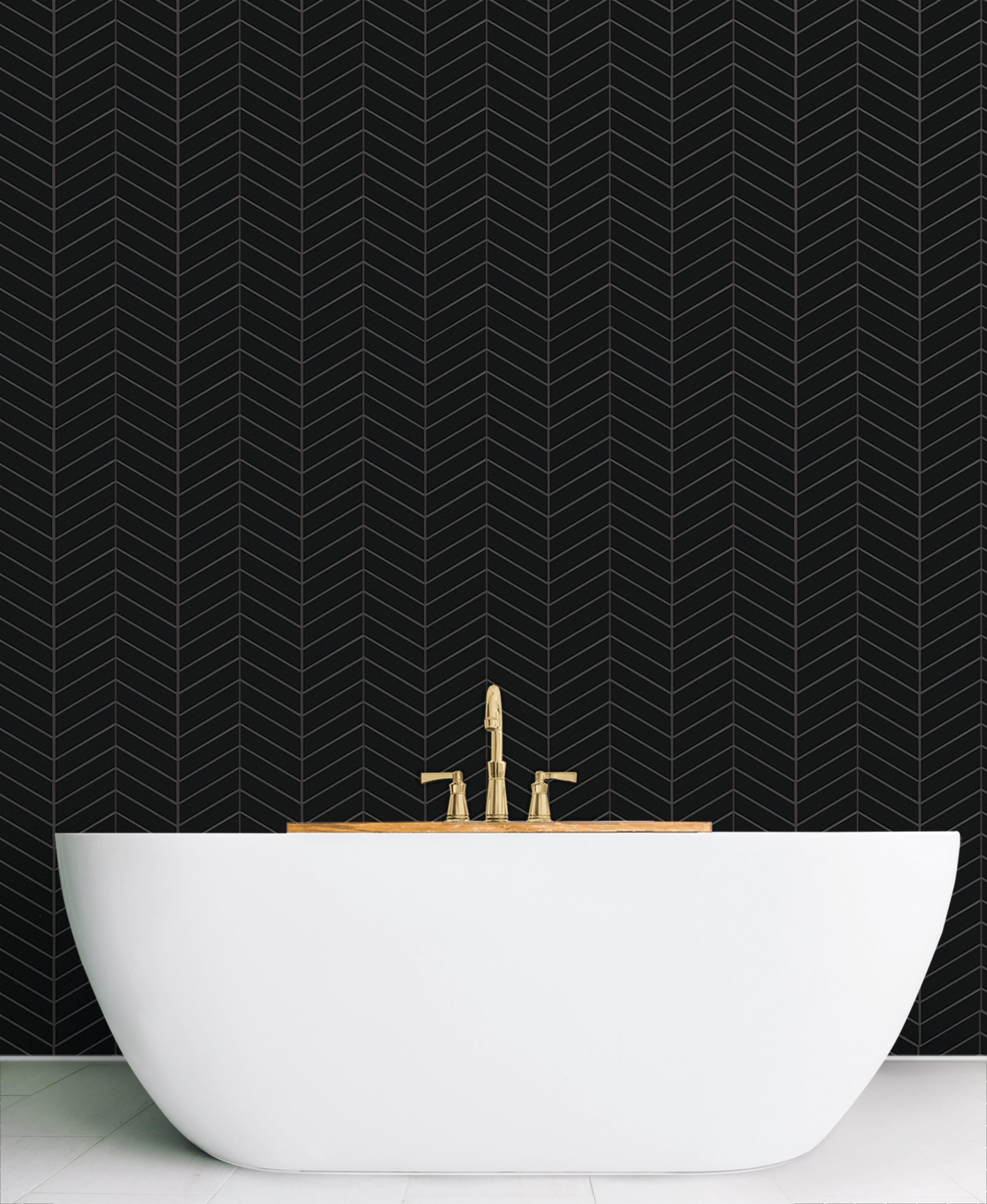 $MOZ.CER.ROYAL CHEVR.BLACK MAT31.8X22.4 - 2