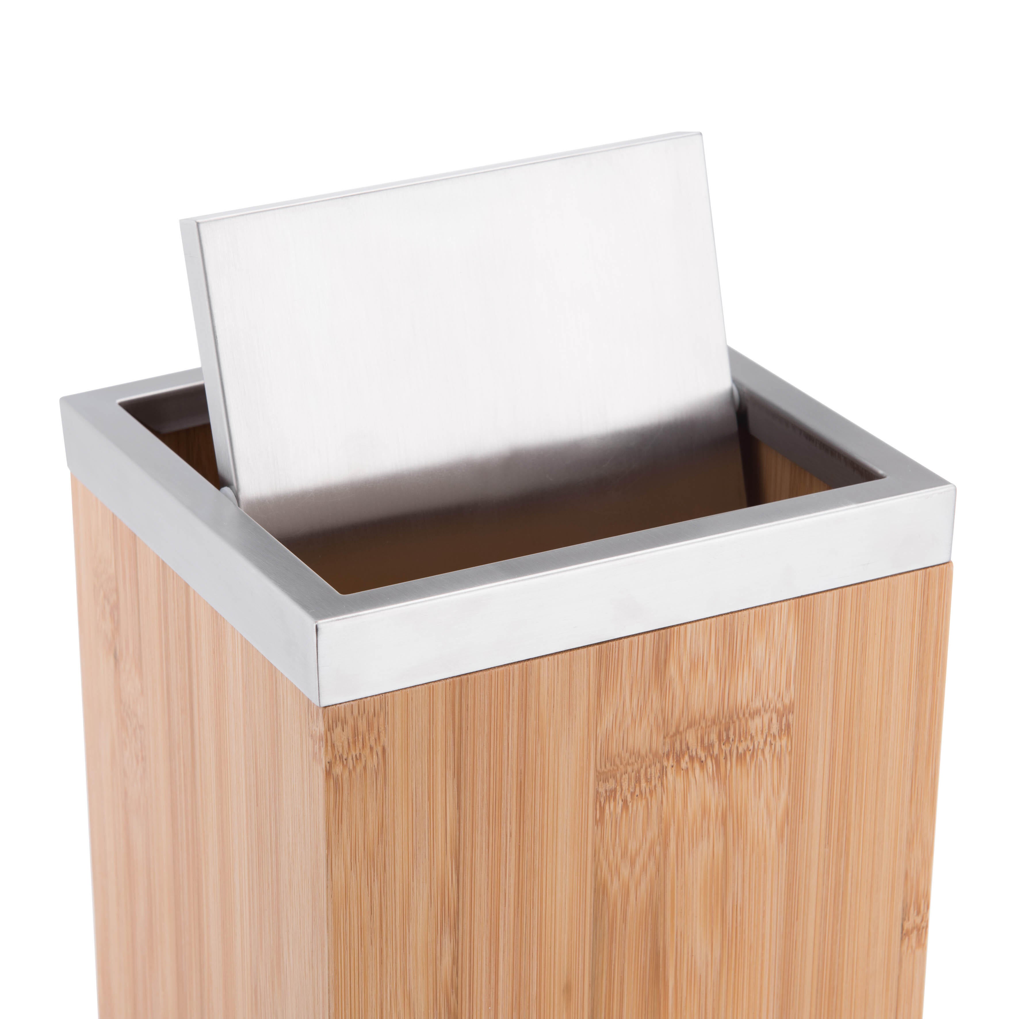 Poubelle de salle de bains 5L bambou SENSEA - 4