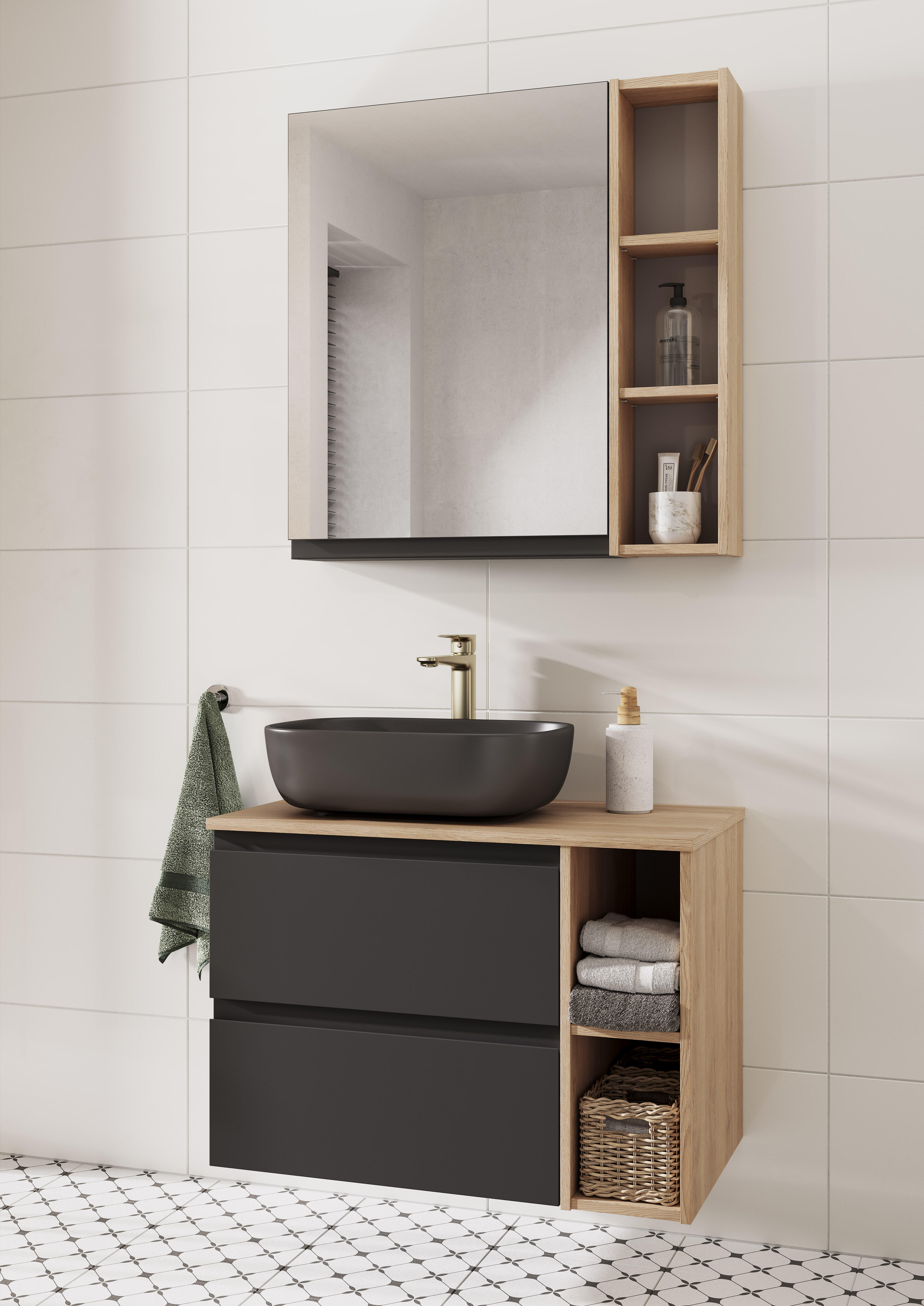 Szafka pod umywalkę Cersanit Moduo 60 cm antracyt - 2
