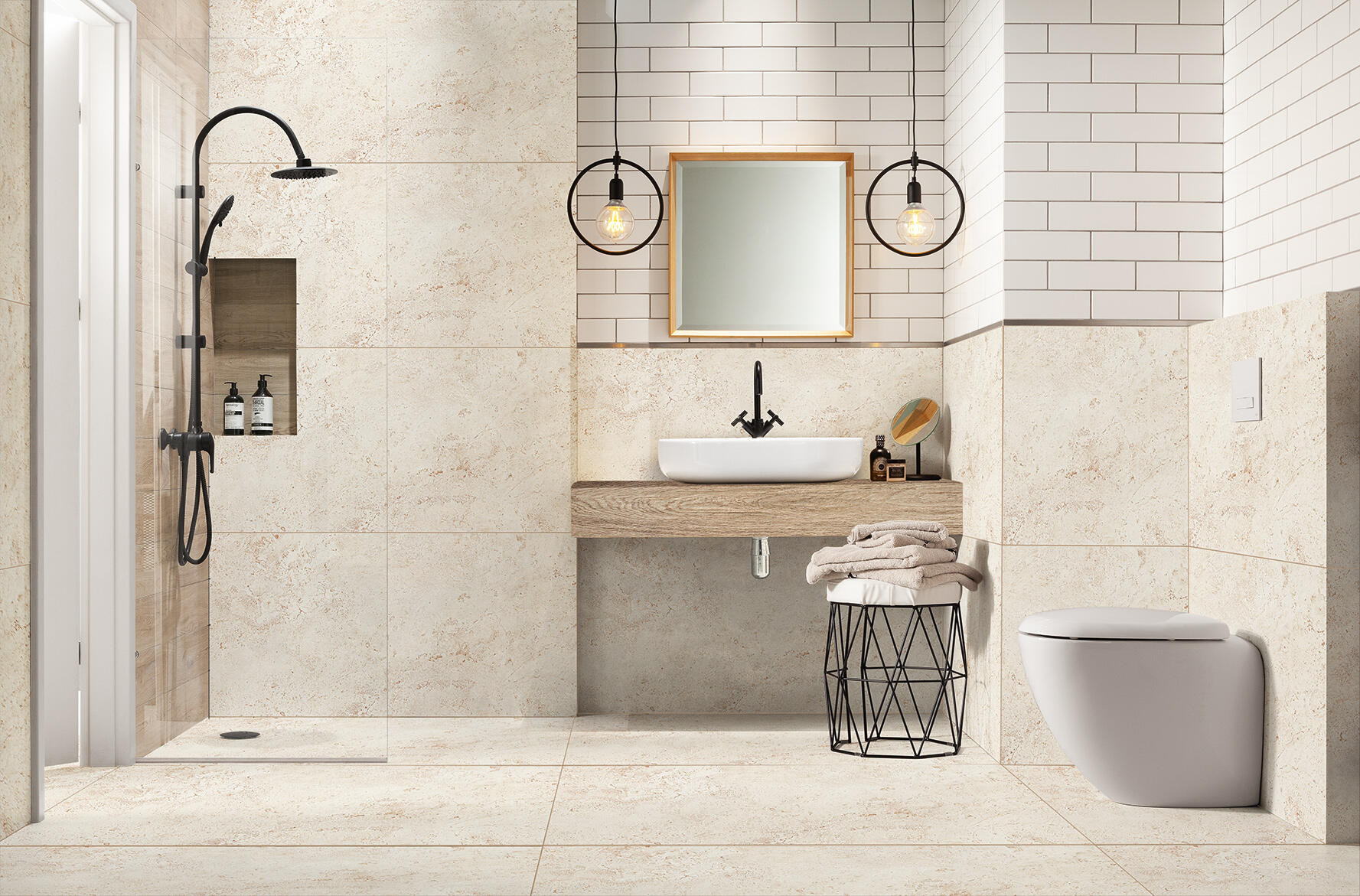 Gres szkliwiony Luno Beige 59.8x119.8x0.8 cm 1.43 m2 - 3