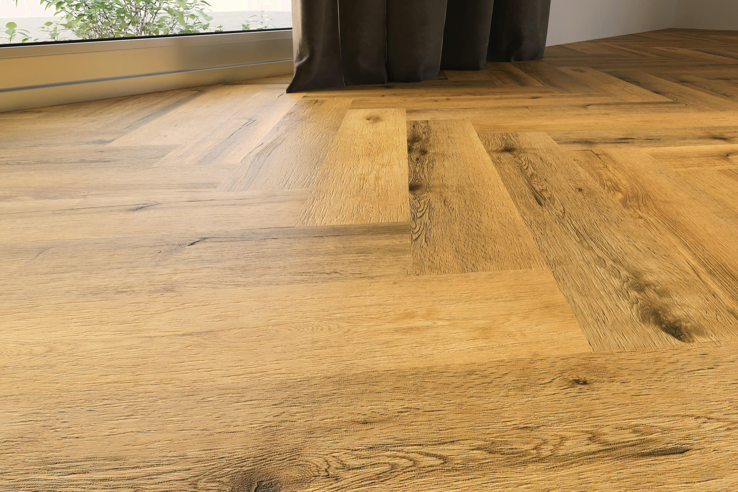 Panel winylowy SPC Luxury Floor Dąb Titan jodełka kl. 34 5mm op. 1,513m2 wodoodporny - 2