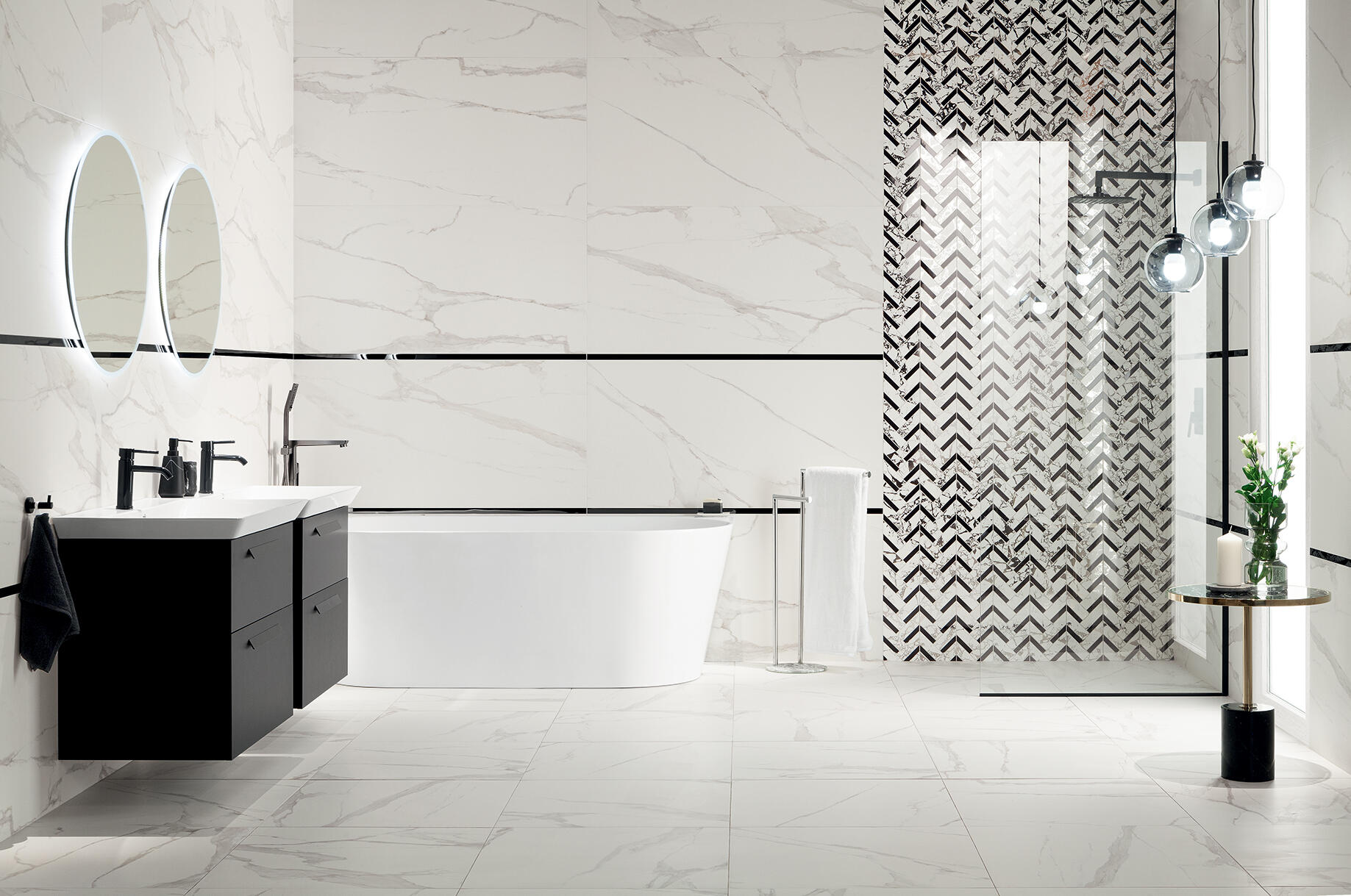Gres szkliwiony Bonella White 60x120 cm 1.43 m2 - 2
