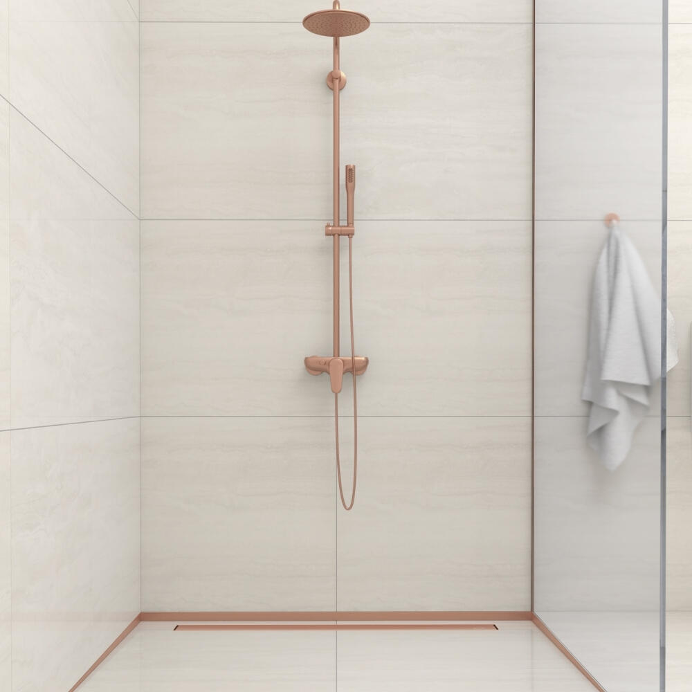 Listwa spadkowa podłogowa czołowa 130 CM miedziana - 2