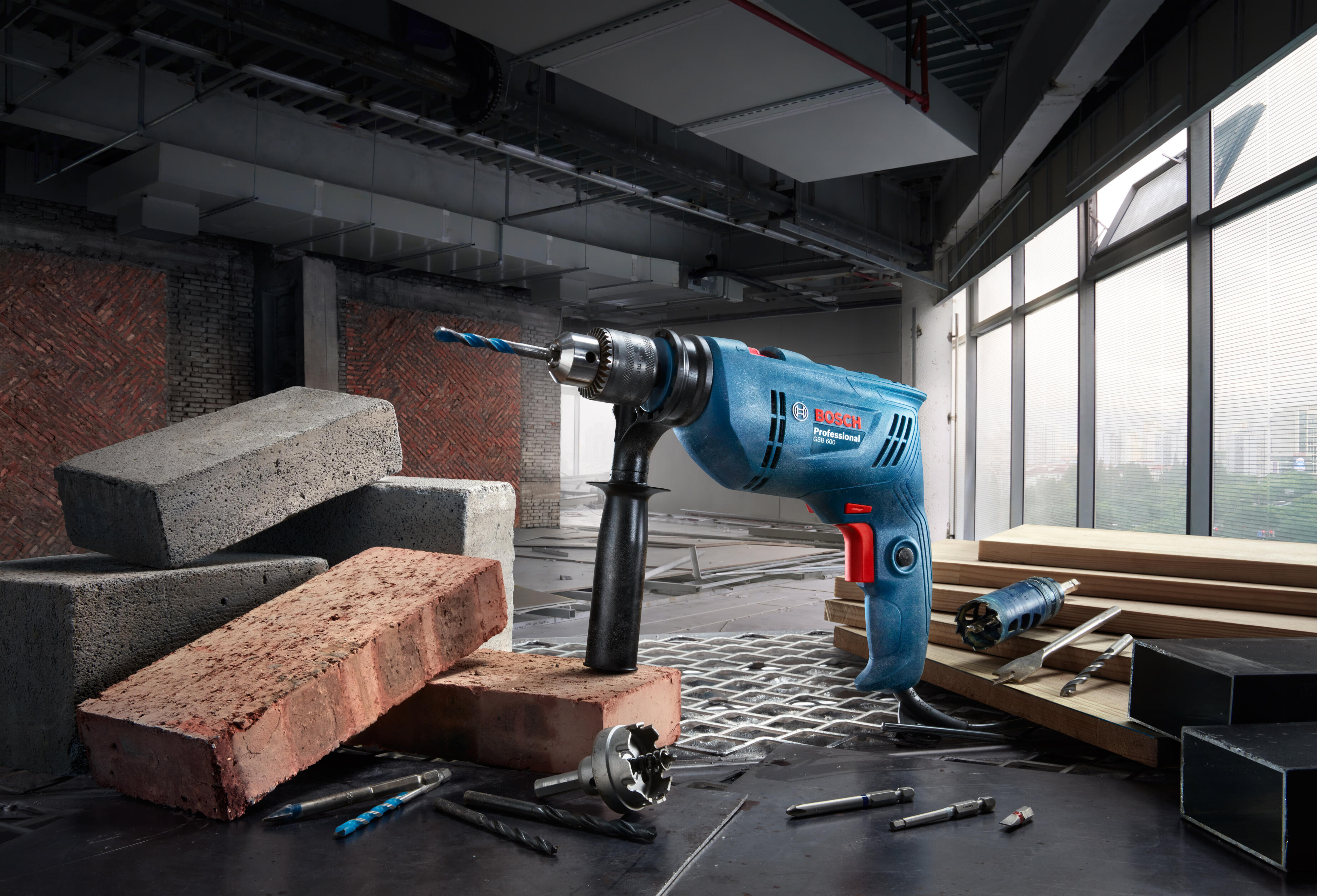 Wiertarka udarowa 600W GSB 600 Bosch - 2