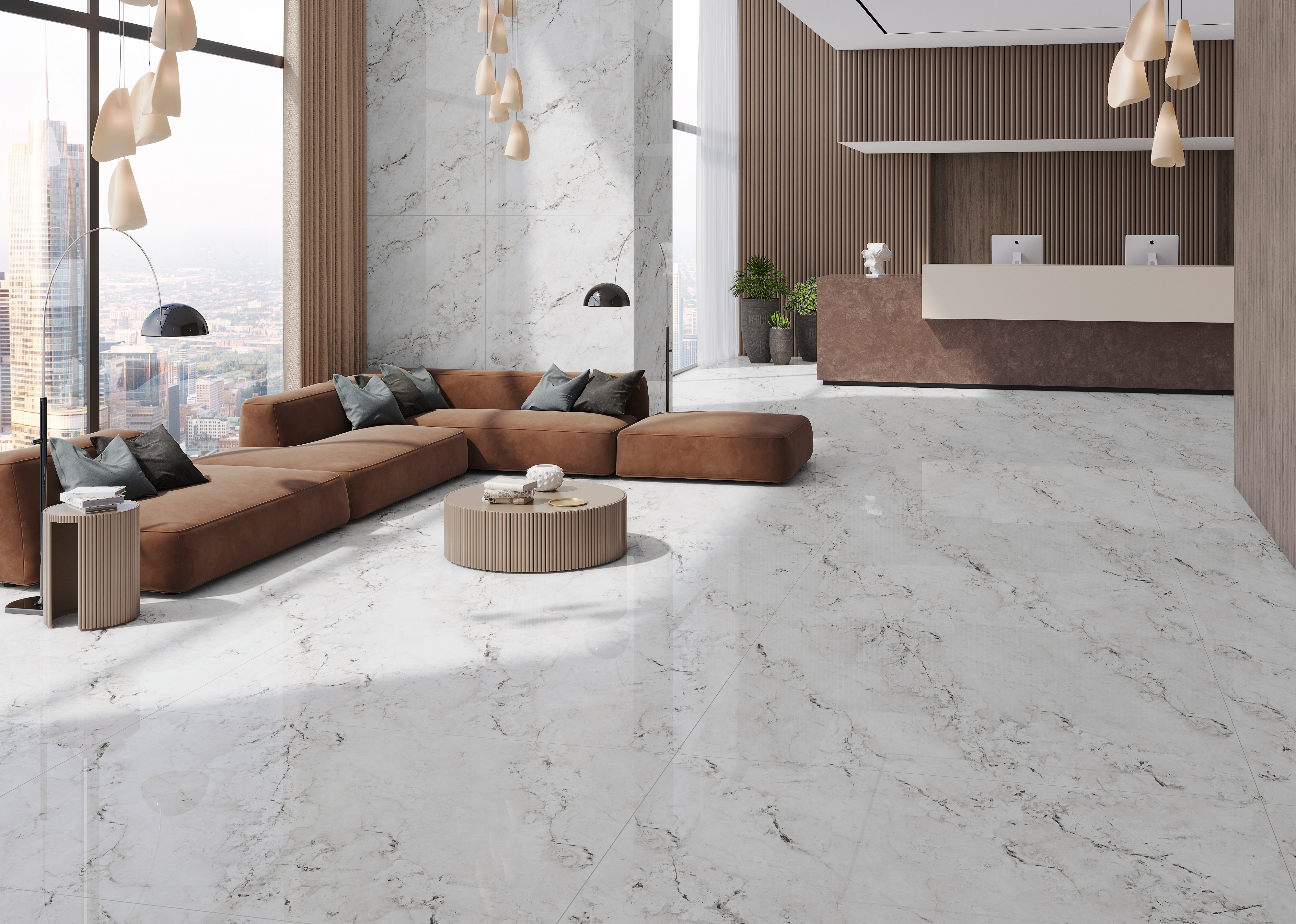 Gres szkliwiony Crystal Soft White Carving 60x120 cm 1.44 m2 - 2