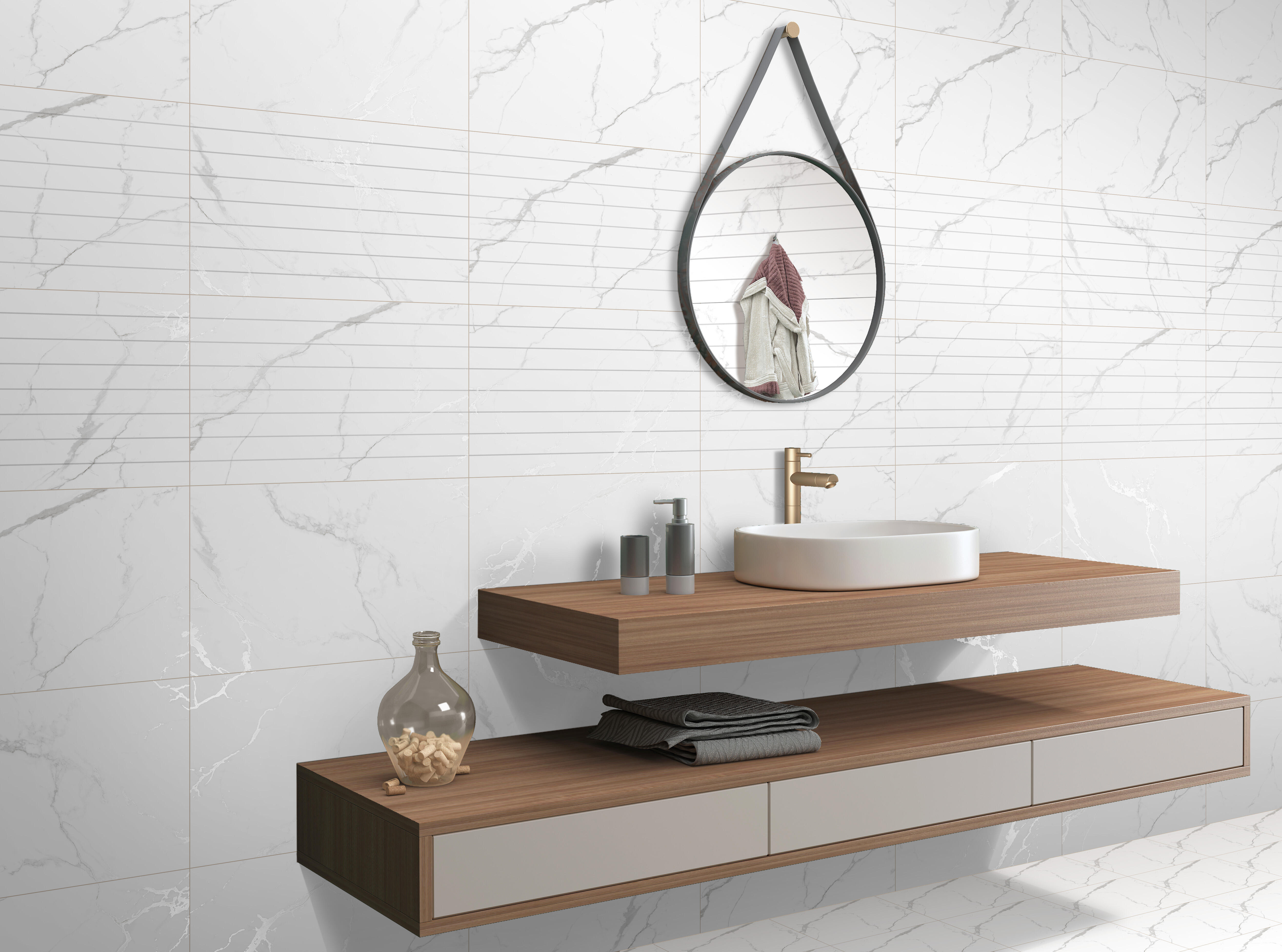 Płytka ścienna Marble White Line Luster 30x45 cm 0.81 m2 - 2