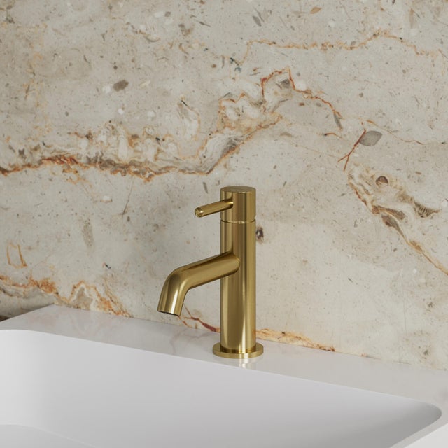 Bateria umywalkowa Omnires Y złota szczotkowana