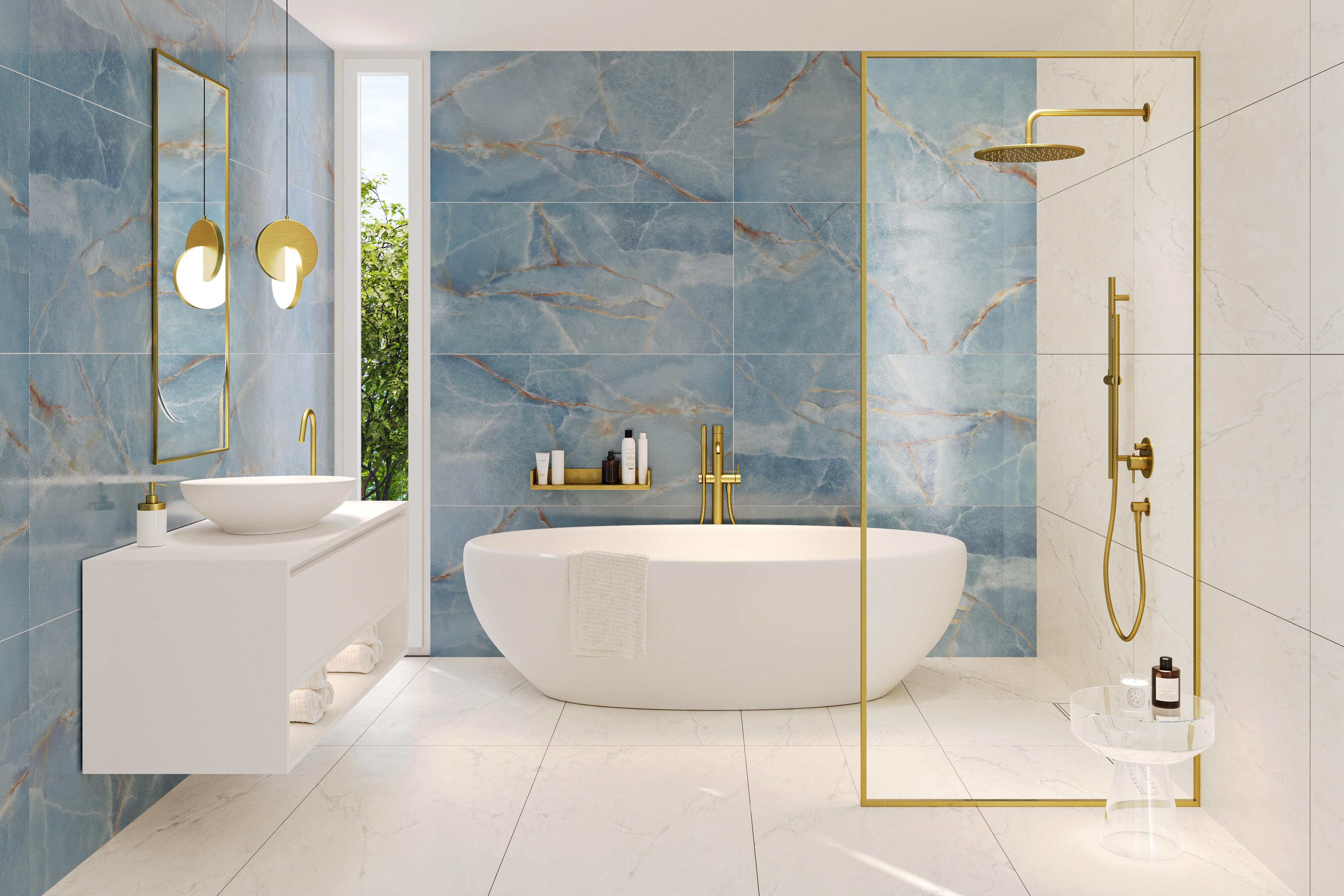 Gres szkliwiony polerowany Imperiale Sky  59,8x119,8x0,8 cm 1,43 m2 - 2