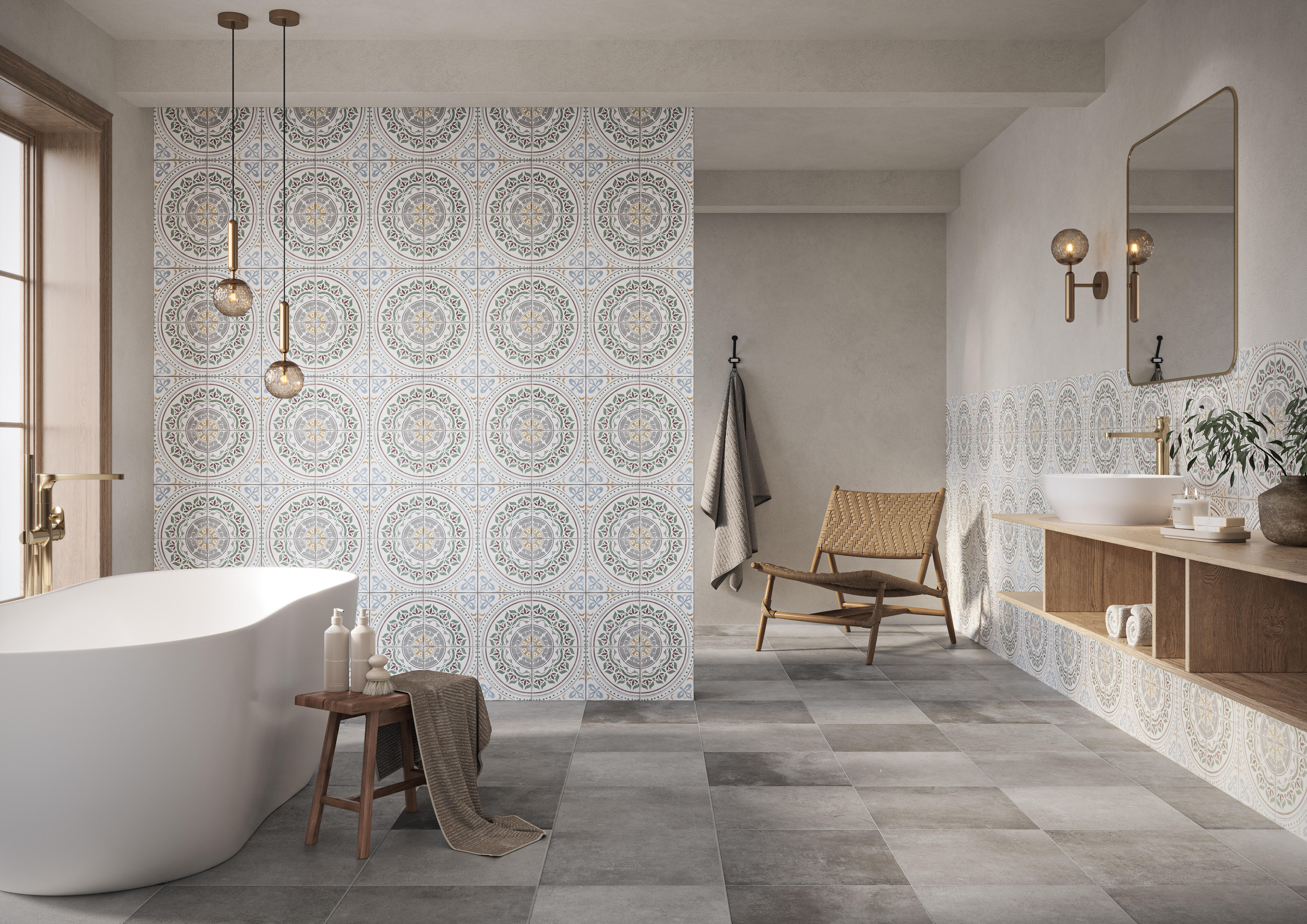 Gres szkliwiony Patchwork Clue Red 42x42 1,41 m2 - 2