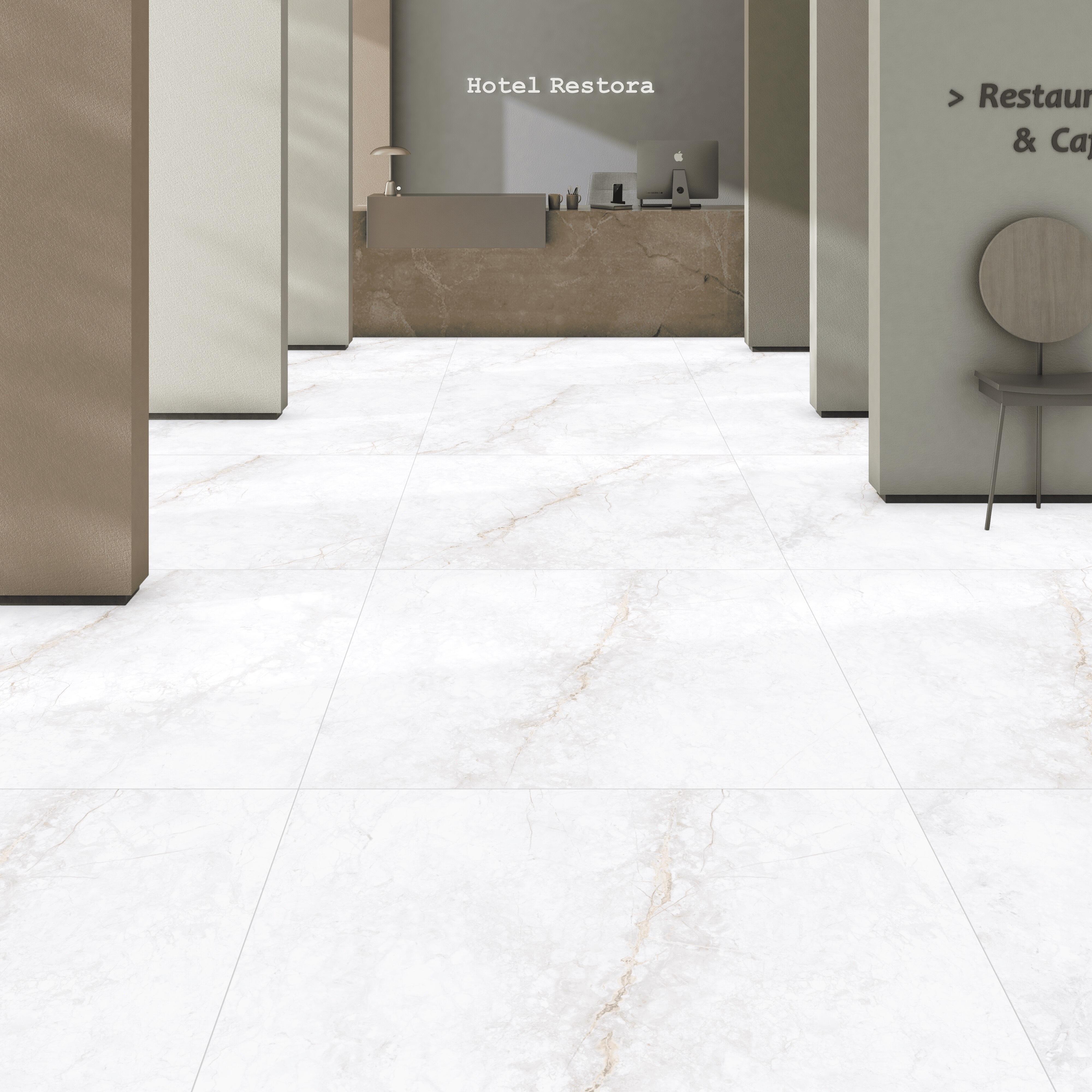 Gres szkliwiony Glacier white carving 100x100 2 m2 - 2