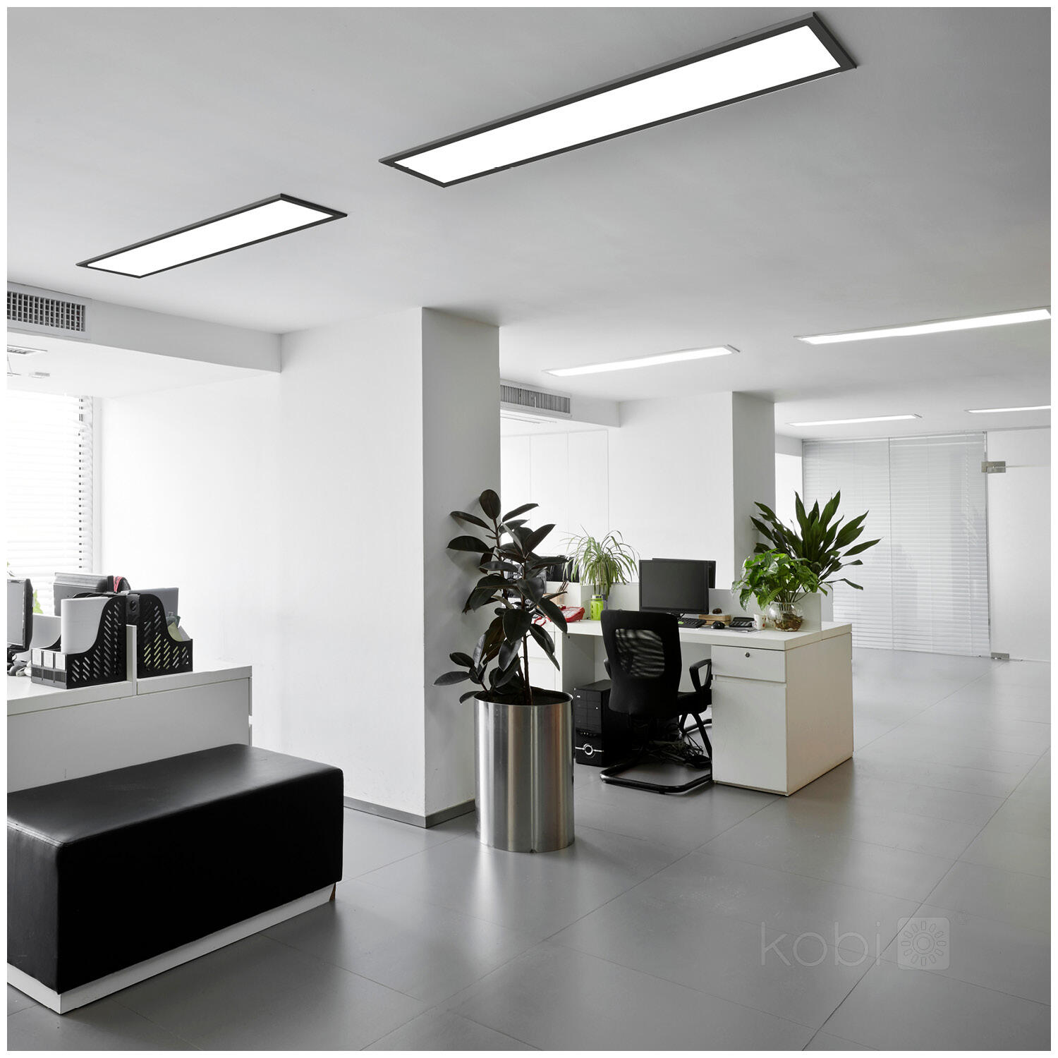 Panel LED natynkowy 30x120 cm 36 W 3960 lm 4000K IP20, czarny - 2
