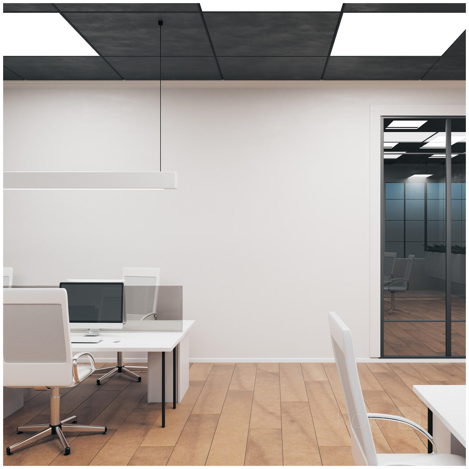 Panel LED natynkowy 60x60 cm 36 W 3960 lm 4000K IP20, czarny - 2