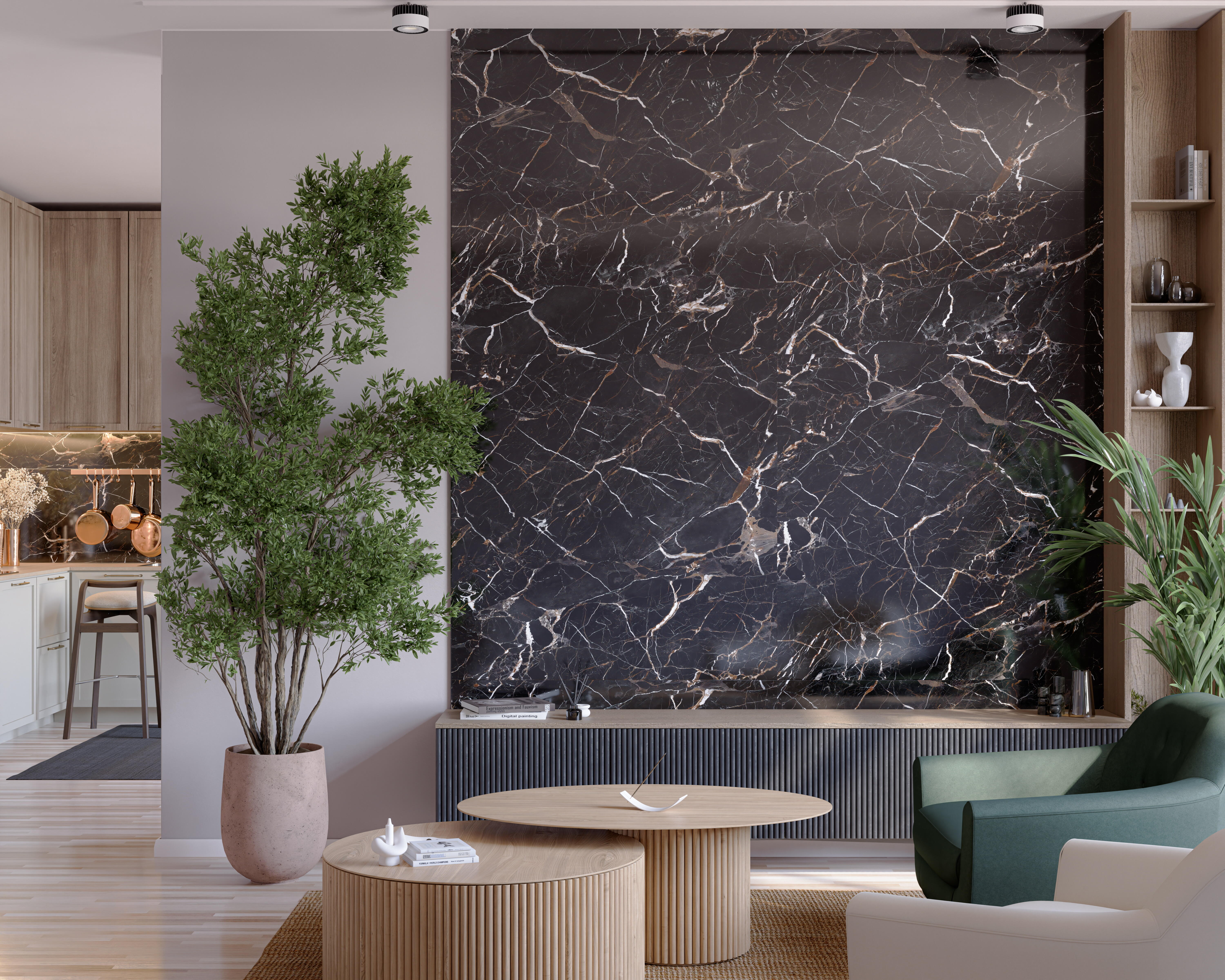 Panel ścienny SPC Carrara 4 mm czarny 70x40 - 2