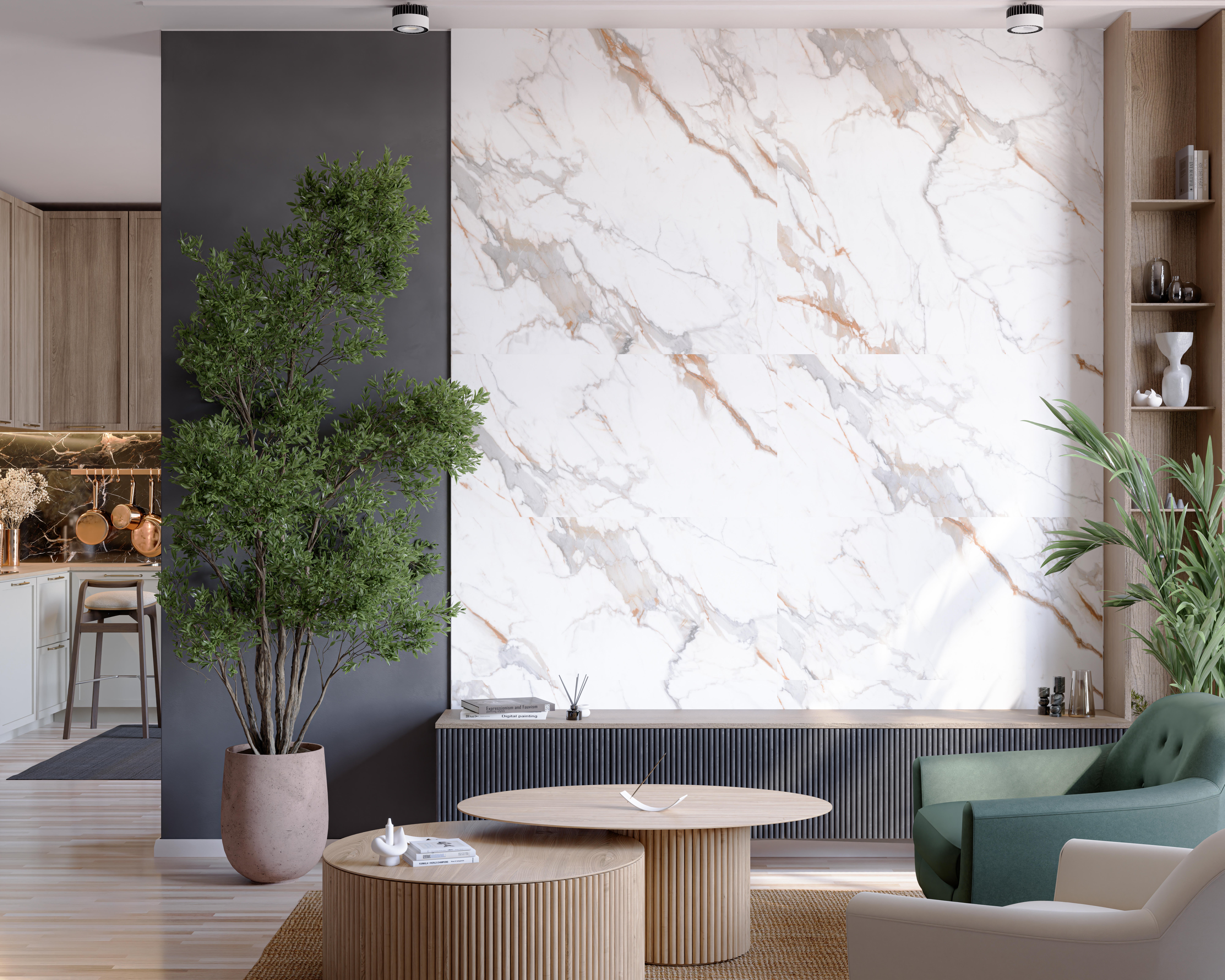 Panel ścienny SPC Carrara 4 mm biały/brązowy 120x60 - 2
