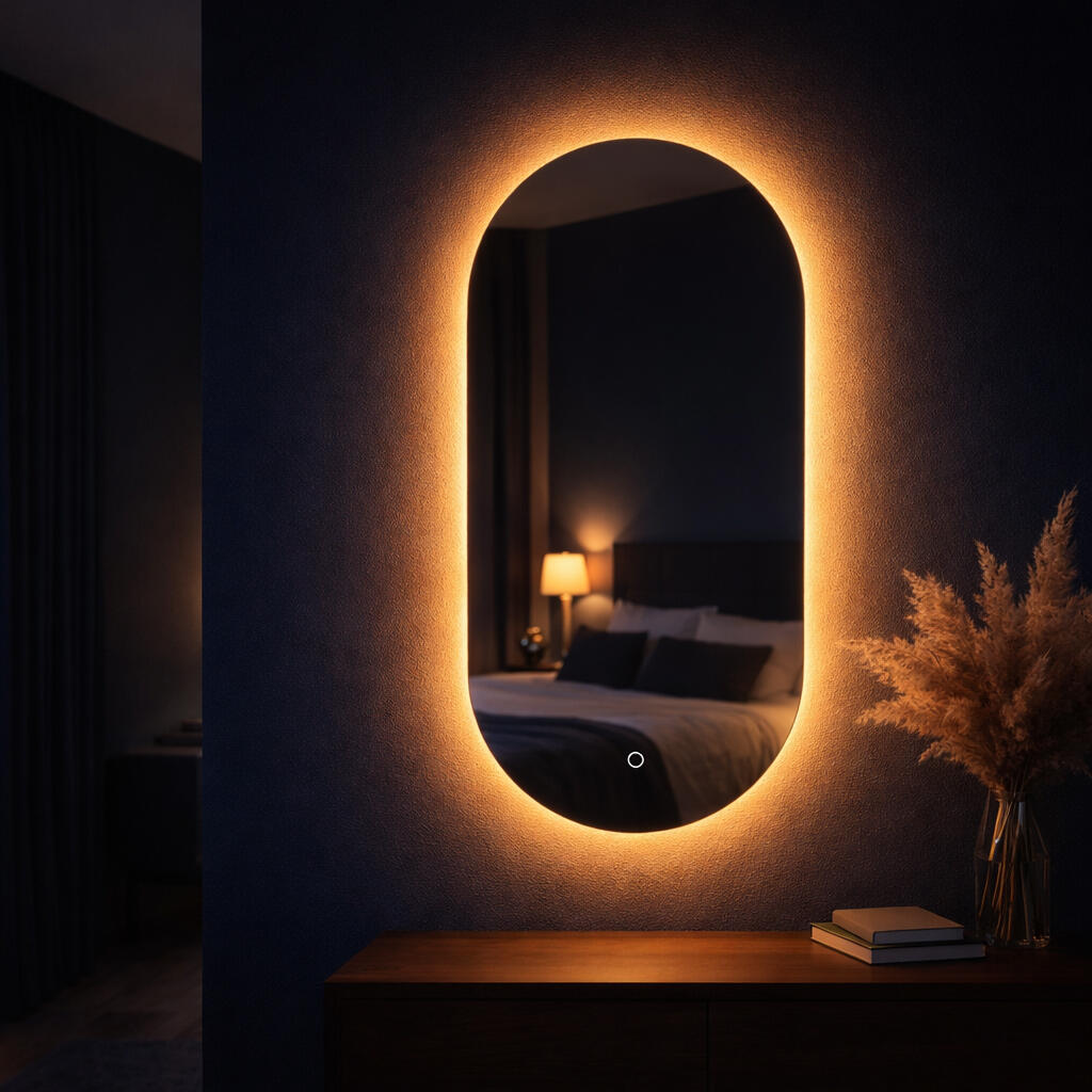 Lustro owalne led dotykowe 90 x 50 cm  - 2