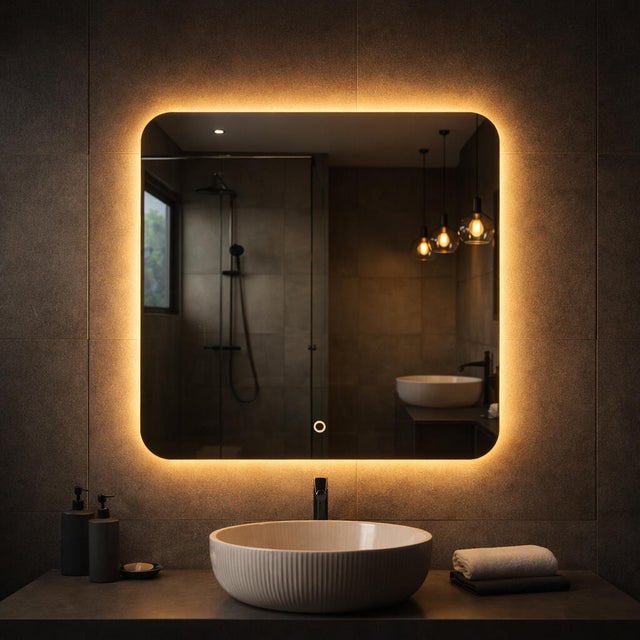 Lustro kwadratowe LED 60 cm