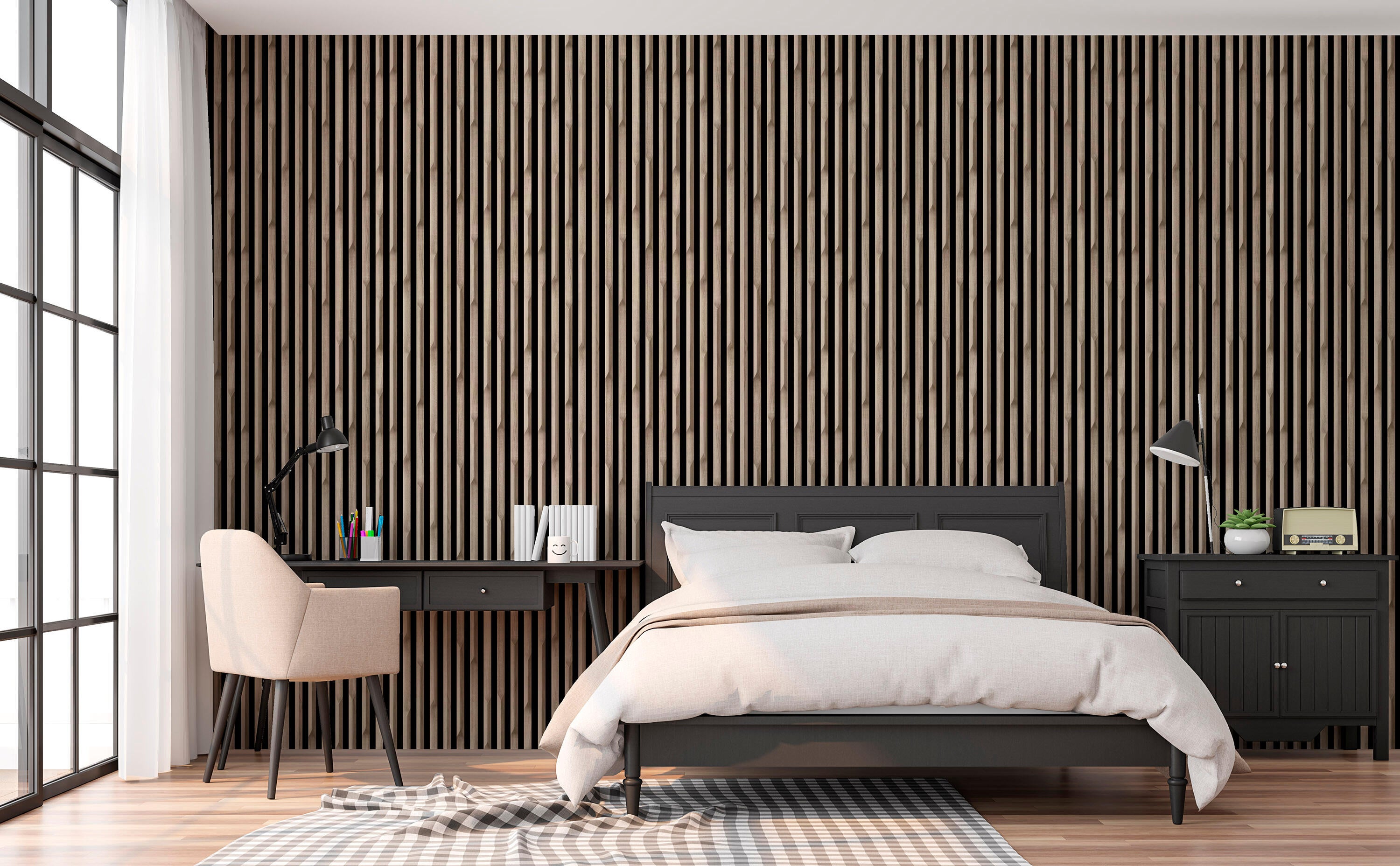 Tapeta winylowa na fizelinie wood panels - drewniane lamele 3D - 2