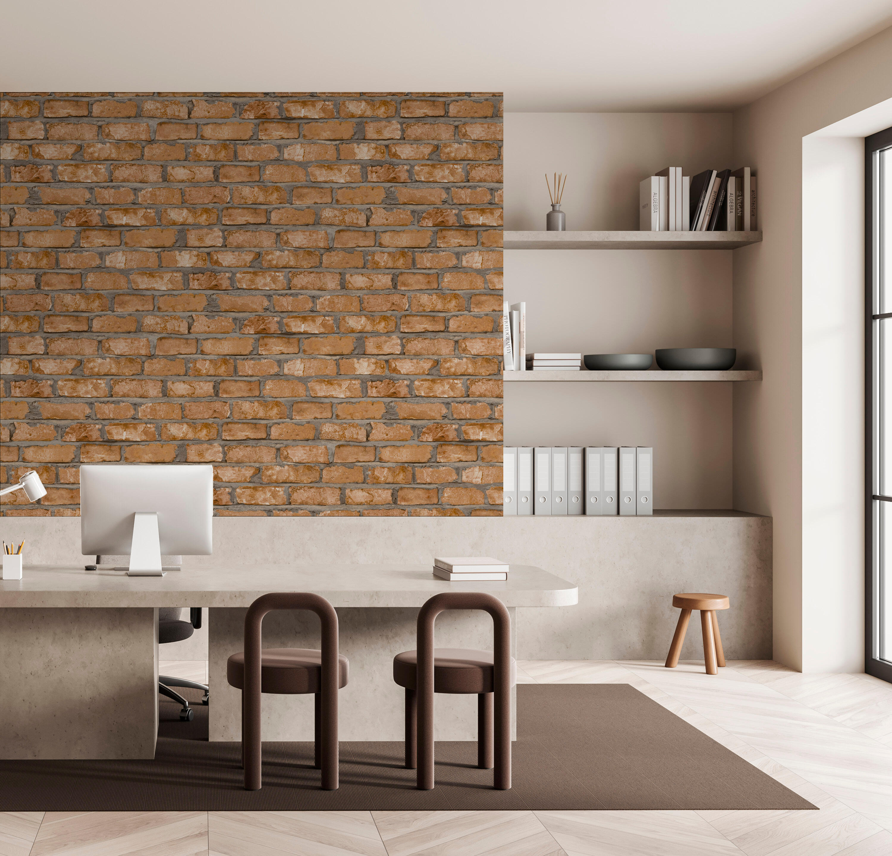 Tapeta winylowa na fizelinie red brick - czerwona cegiełka - 2