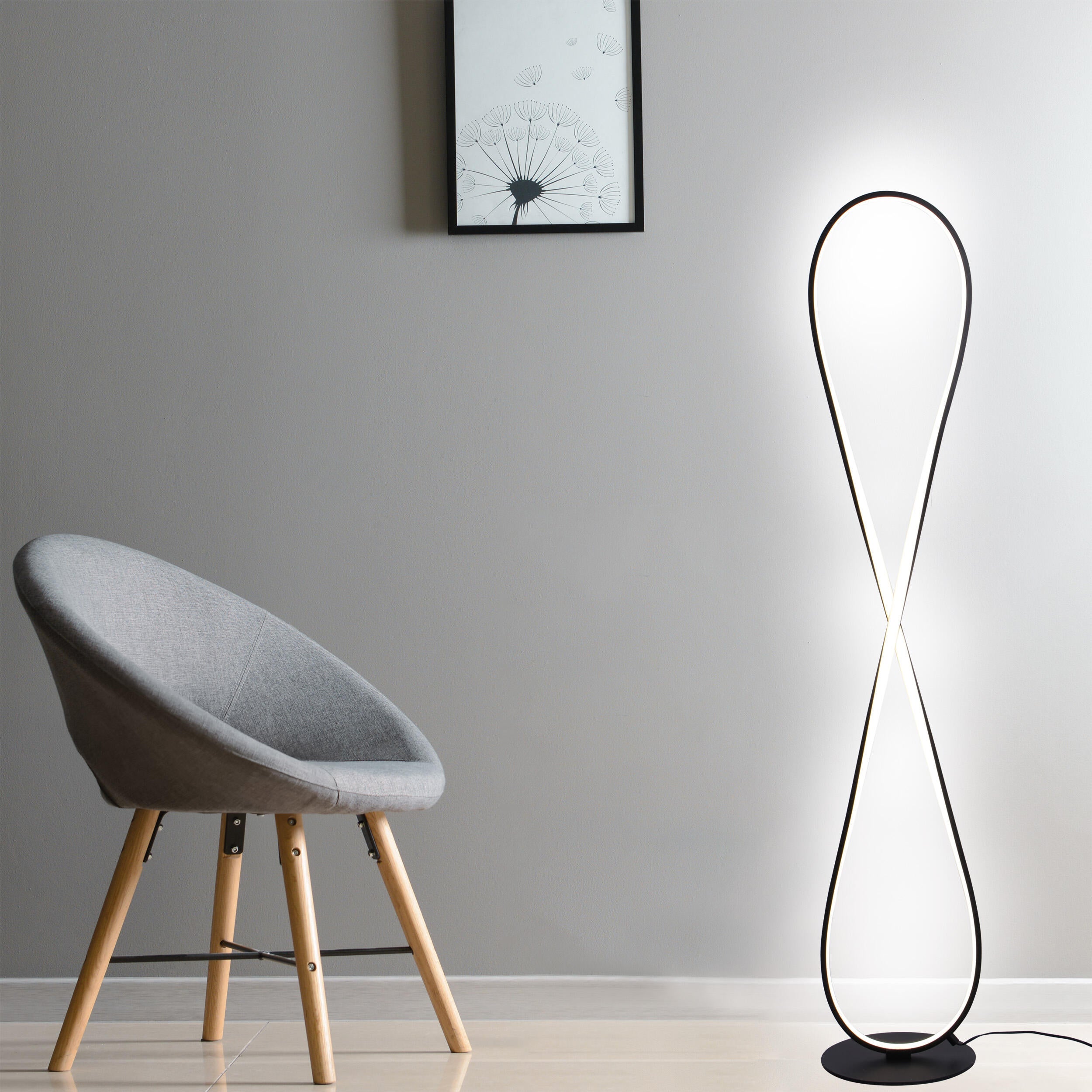 Lampa podłogowa LED Infinito, czarna - 2