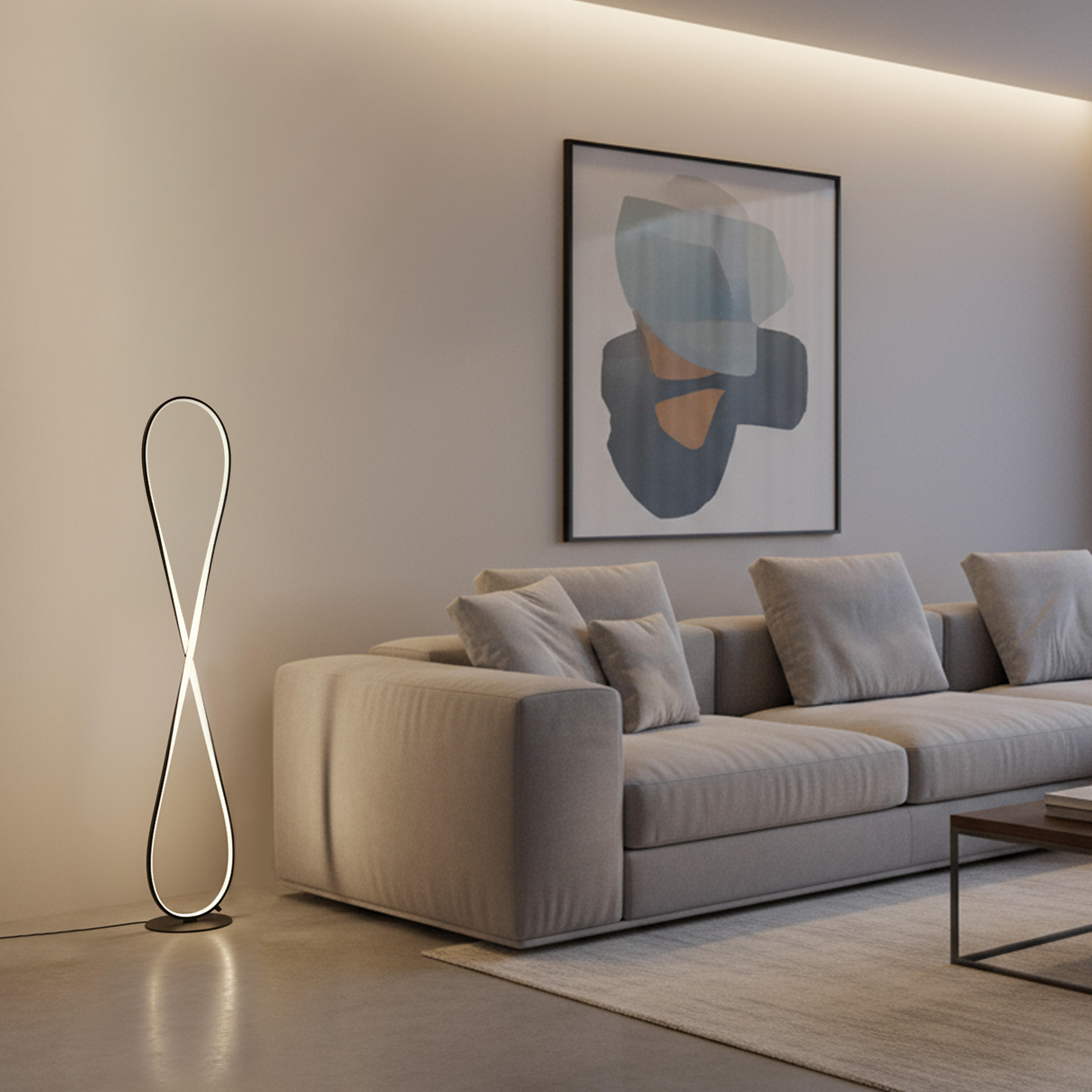 Lampa podłogowa LED Infinito, czarna - 2