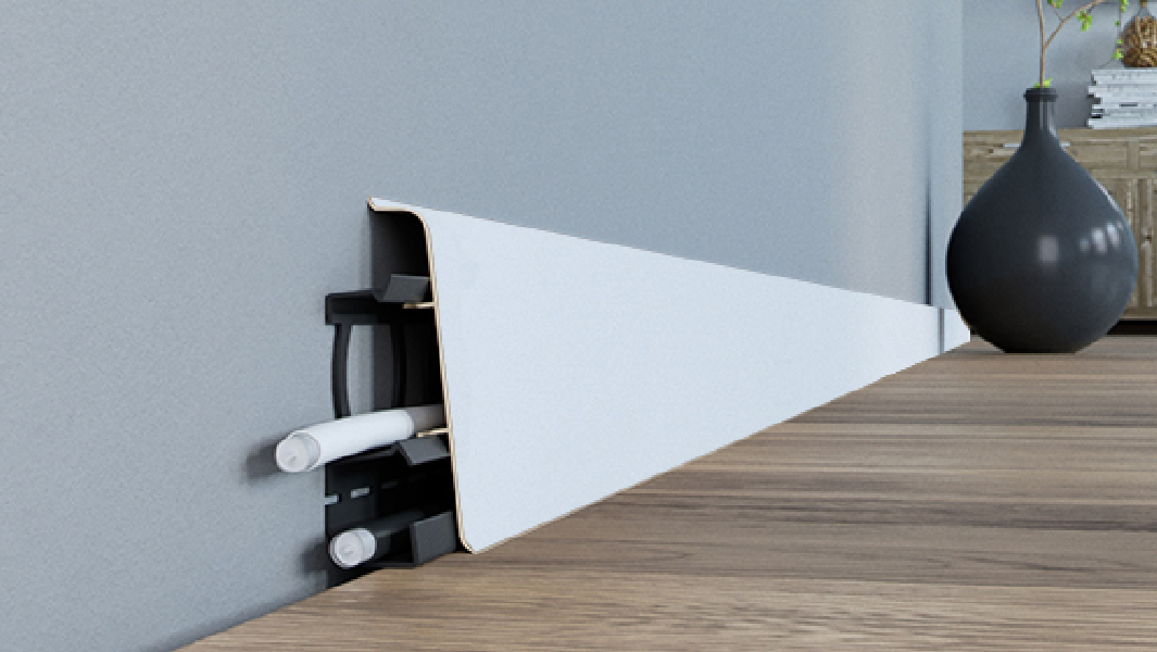 Listwa przypodłogowa Indo 2500x70x26mm biały połysk - 2