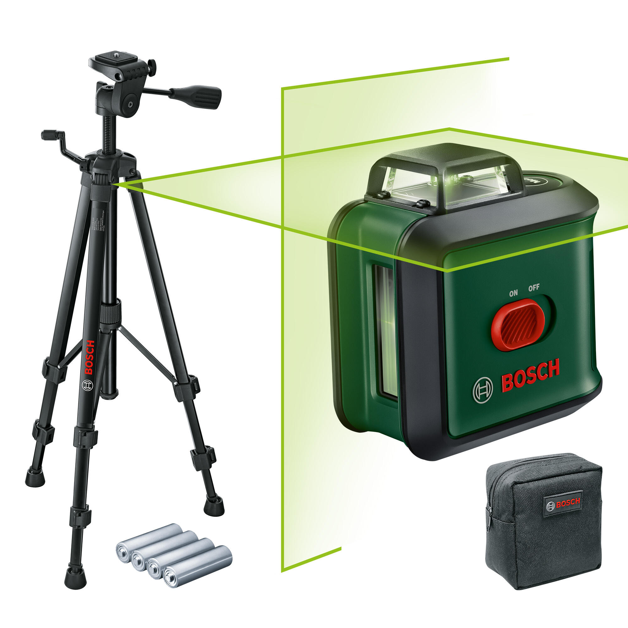 Laser krzyżowy zielony Universal Level 360 Bosch + statyw TT 150 - 2