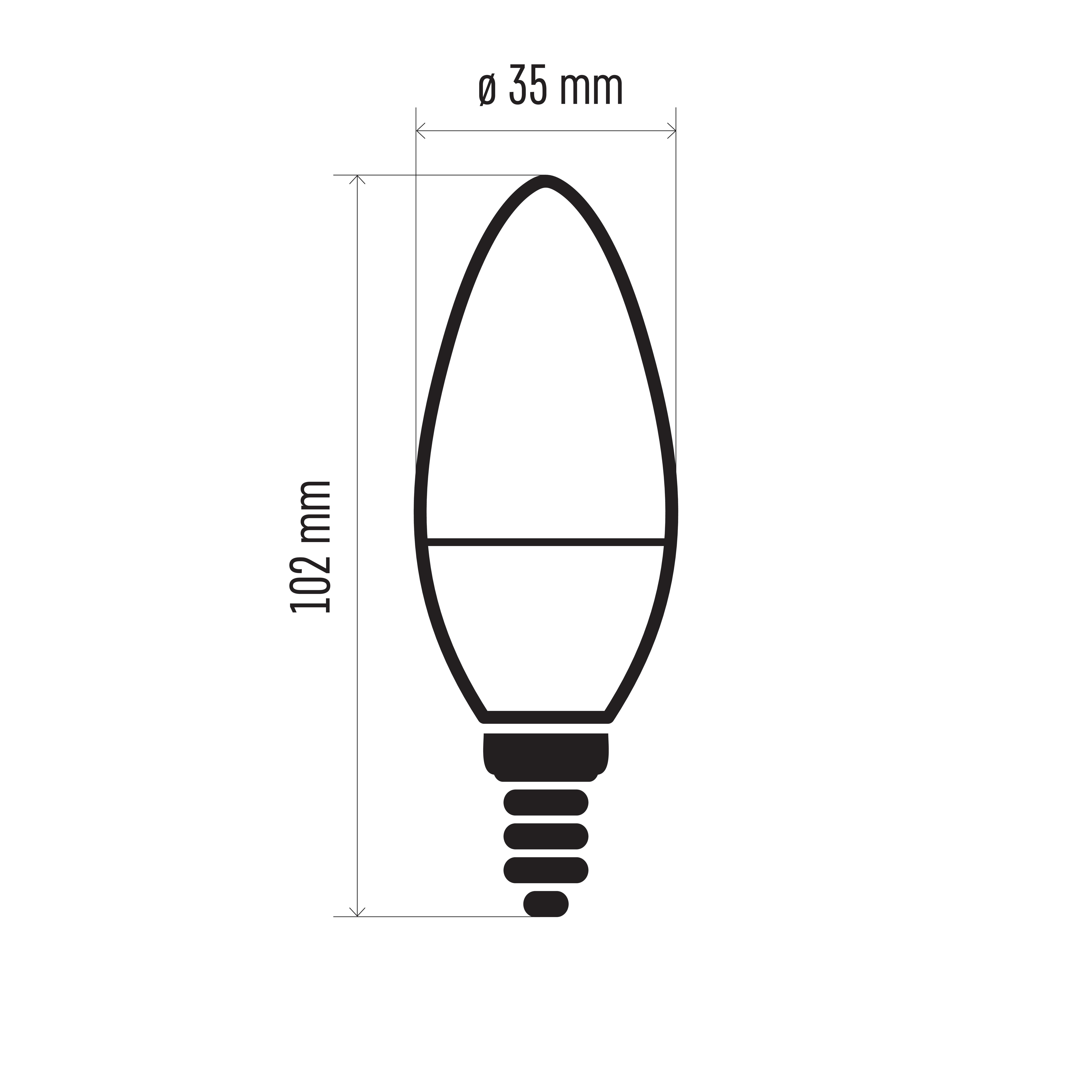 Żarówka LED E14 świeca 4,2W 470lm 3000K - 2
