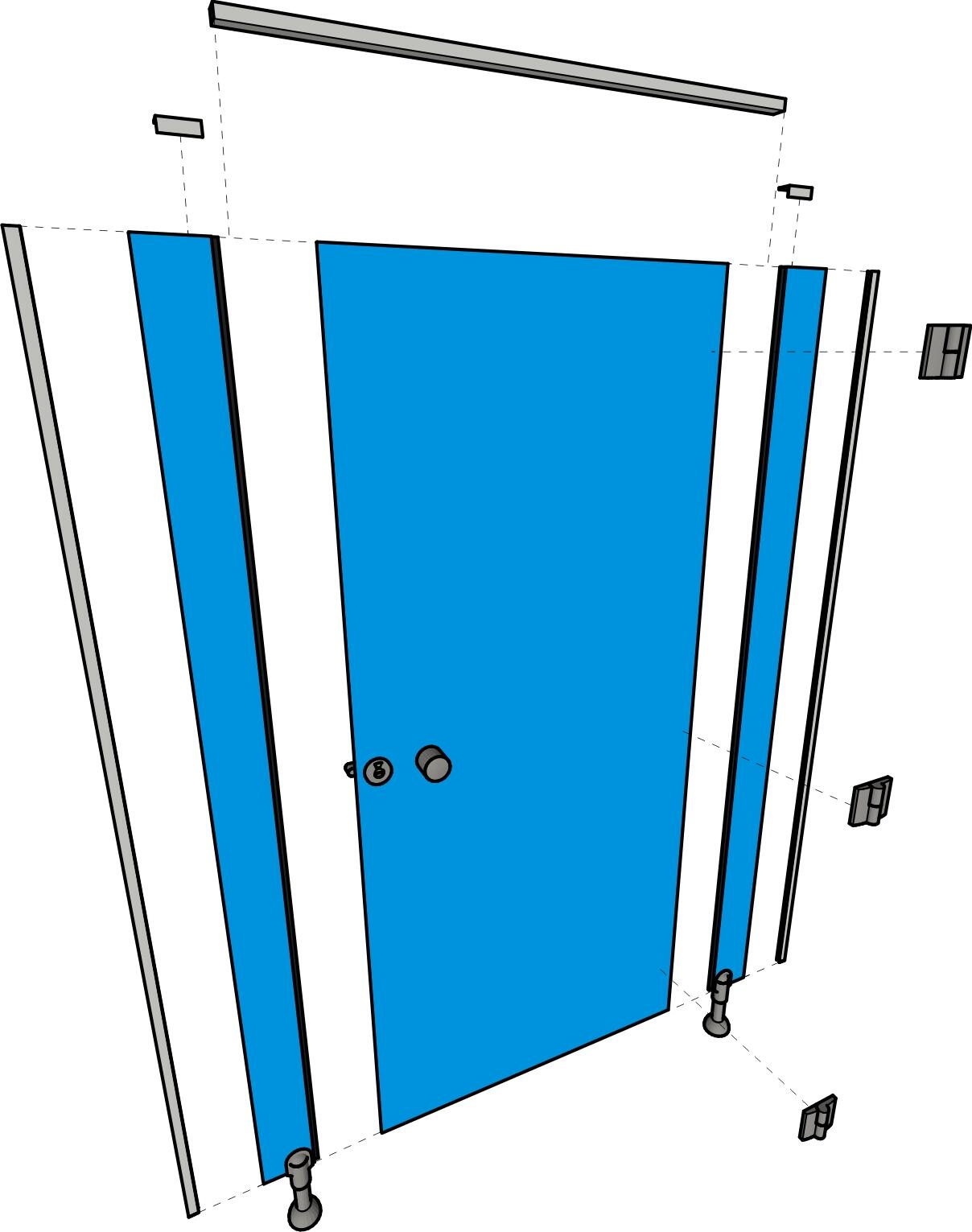 Front prawy kabiny sanitarnej HPL System Basic - 2