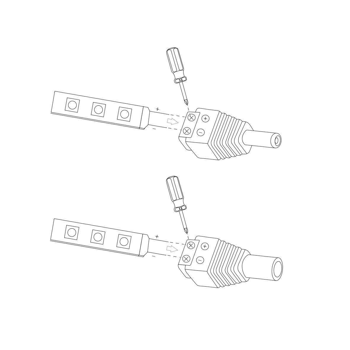 Zestaw gniazdo i wtyczka do taśm LED 10mm 2 pin 12 24V DC 3A - 2