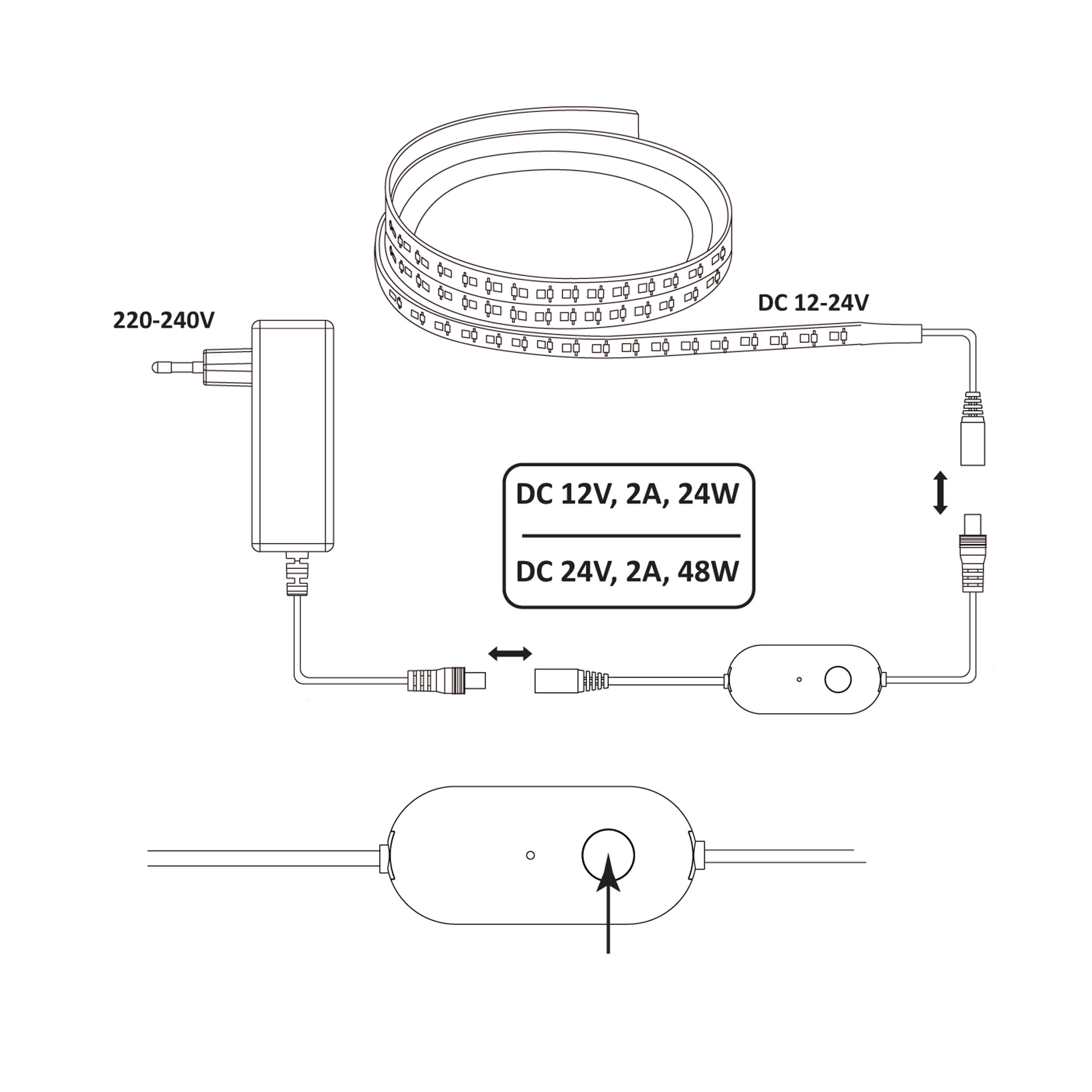 Sterownik mini Tuya WiFi do taśm LED MONO 2 pin 12 24V DC - 2