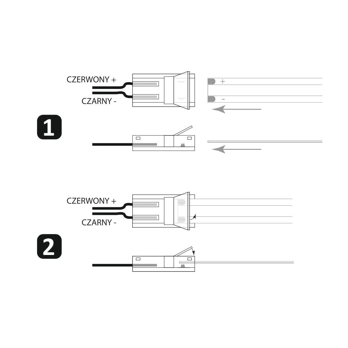 Złącze zasilające do taśm LED COB 8mm 2 pin jednostronne 12 24V DC 3A - 2