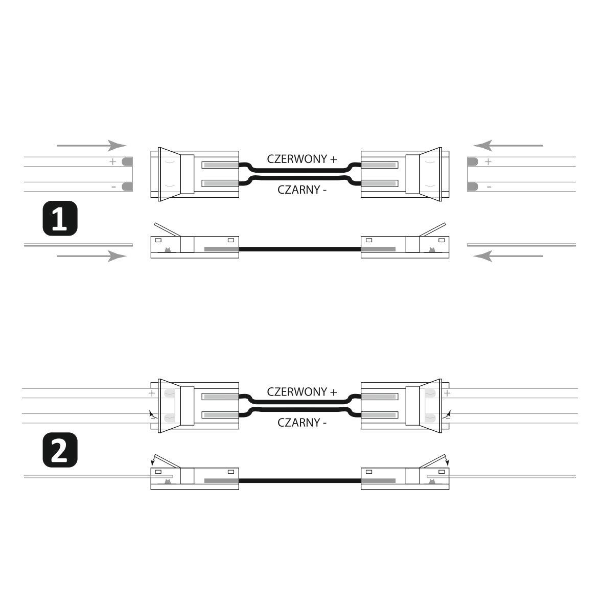 Złącze kątowe do taśm LED COB 8mm 2 pin dwustronne 12 24V DC 3A - 2