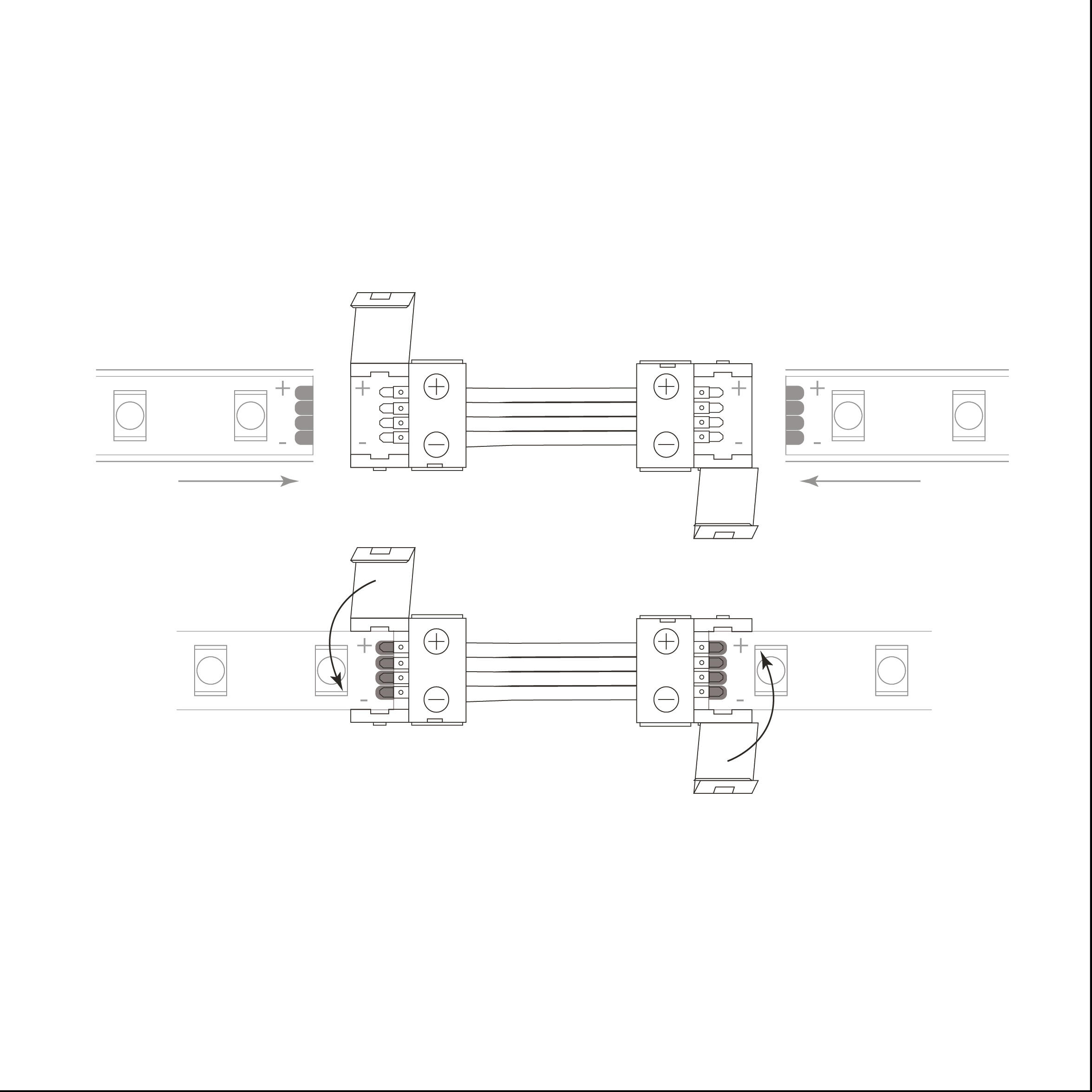 Złącze kątowe do taśm LED RGB 10mm 4 pin dwustronne 12 24V DC 3A - 2