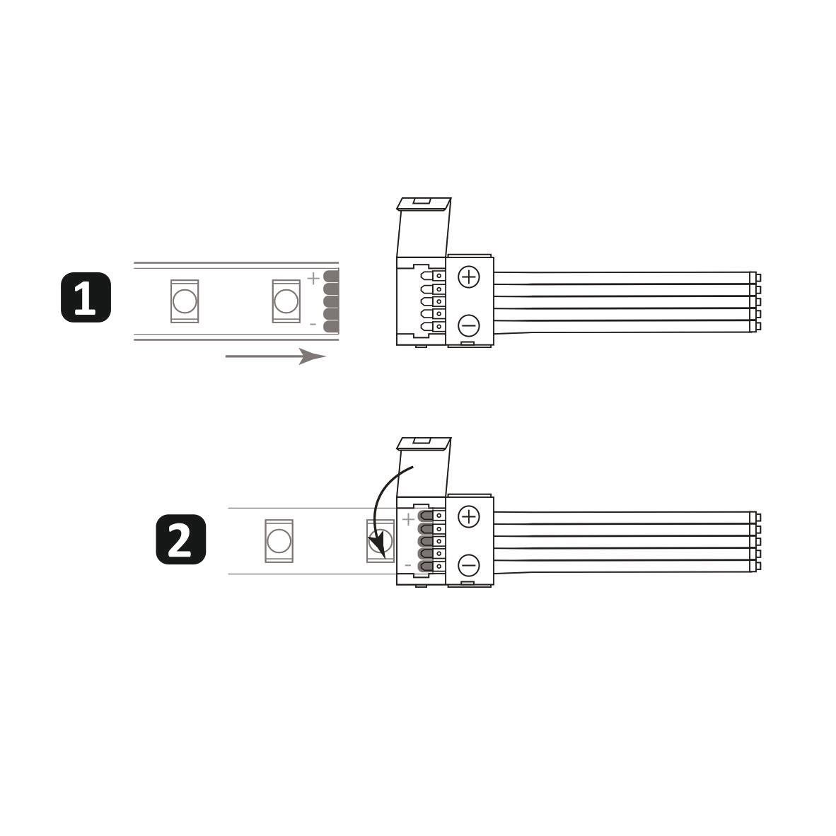 Złącze zasilające do taśm LED RGBW 12mm 5 pin jednostronne 12 24V DC 3A - 2