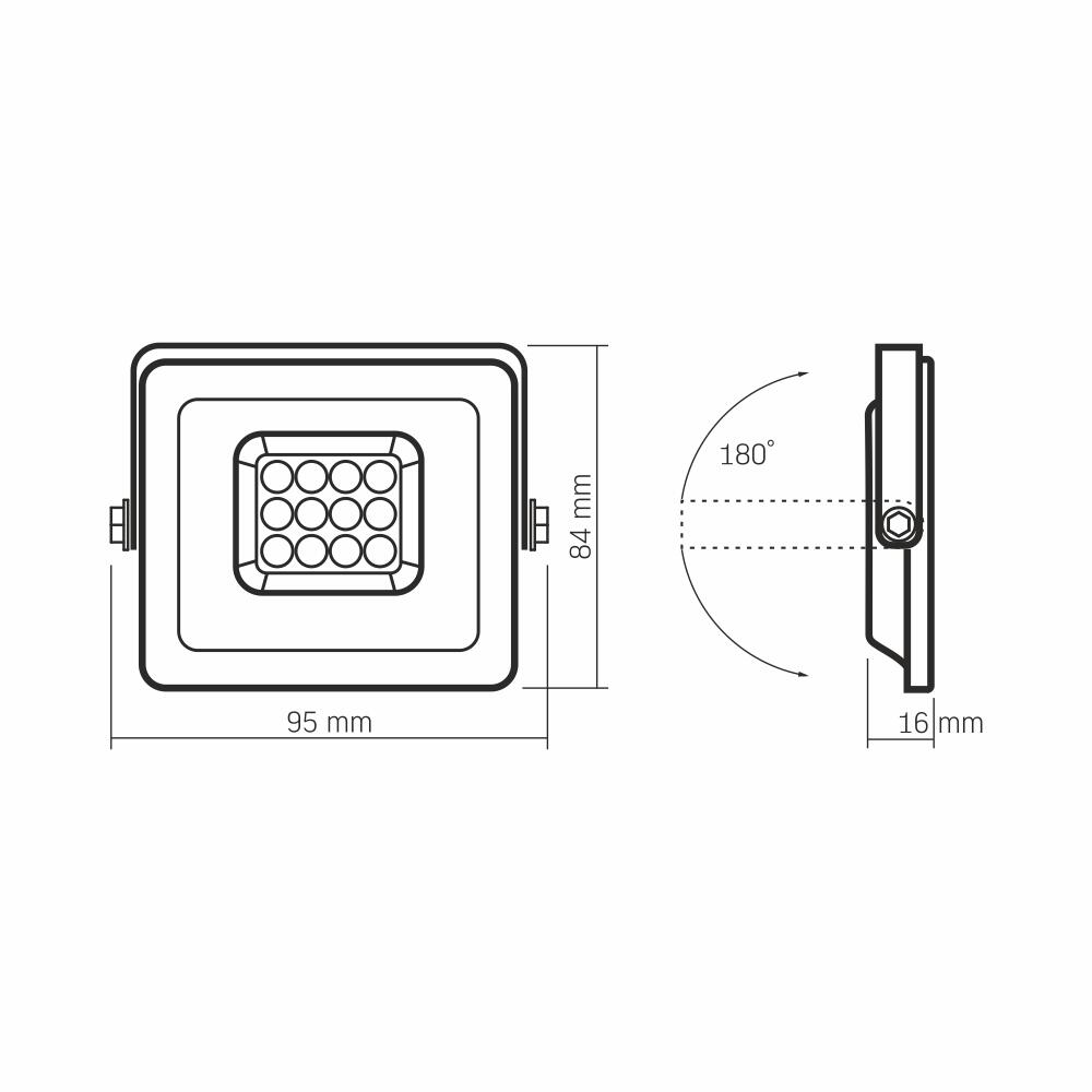 Naświetlacz LED 10W 900 lm IP65 5000K biały - 2