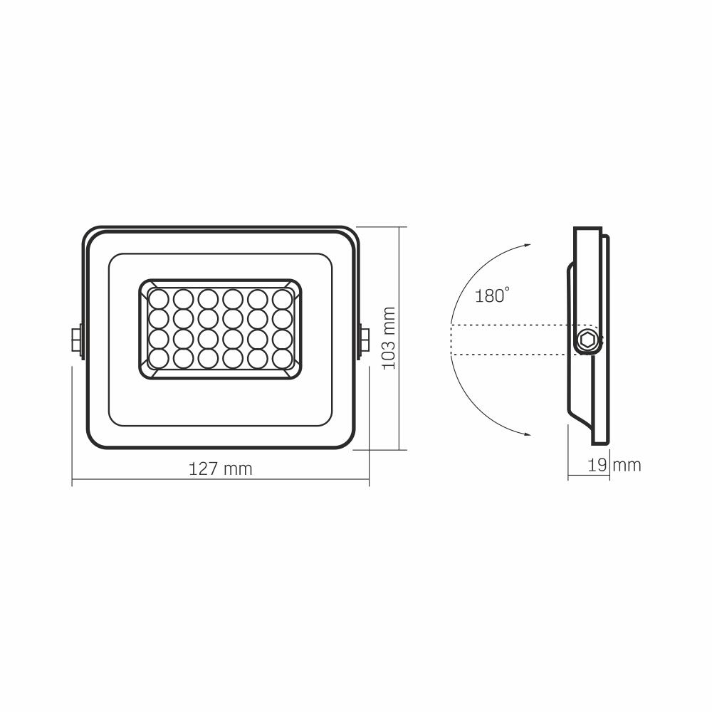 Naświetlacz LED 20W 1800 lm IP65 5000K biały - 4