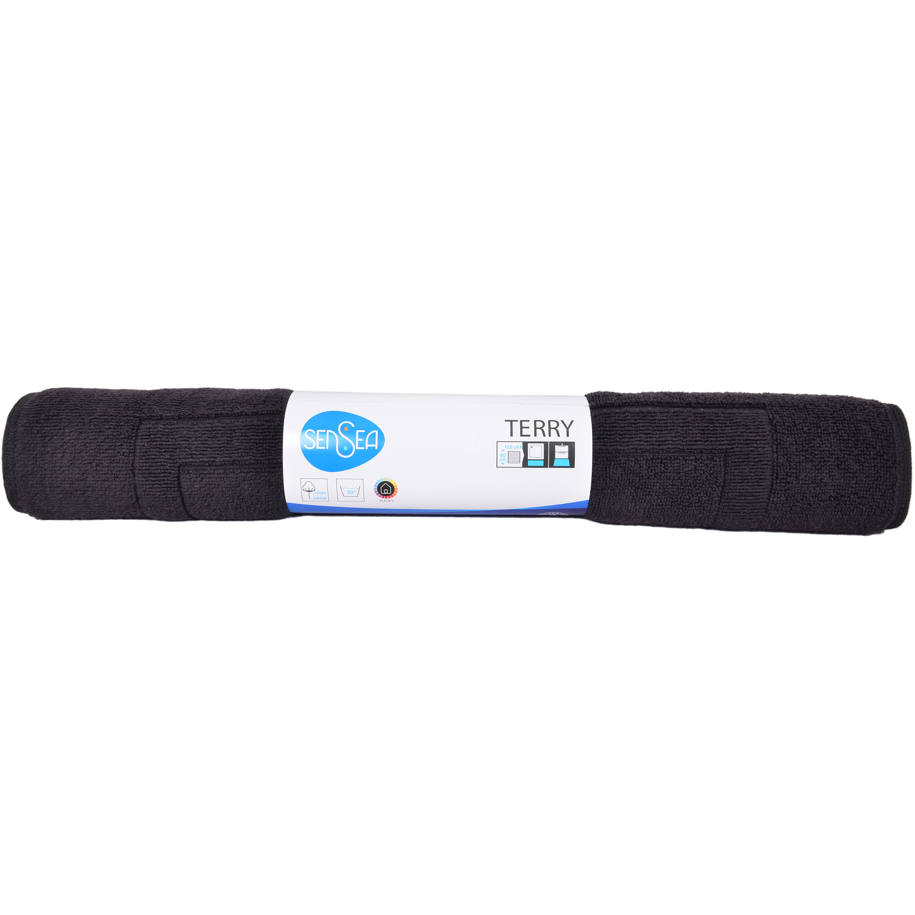 Tapis de bain l.50 x L.80 cm noir Terry SENSEA - 6