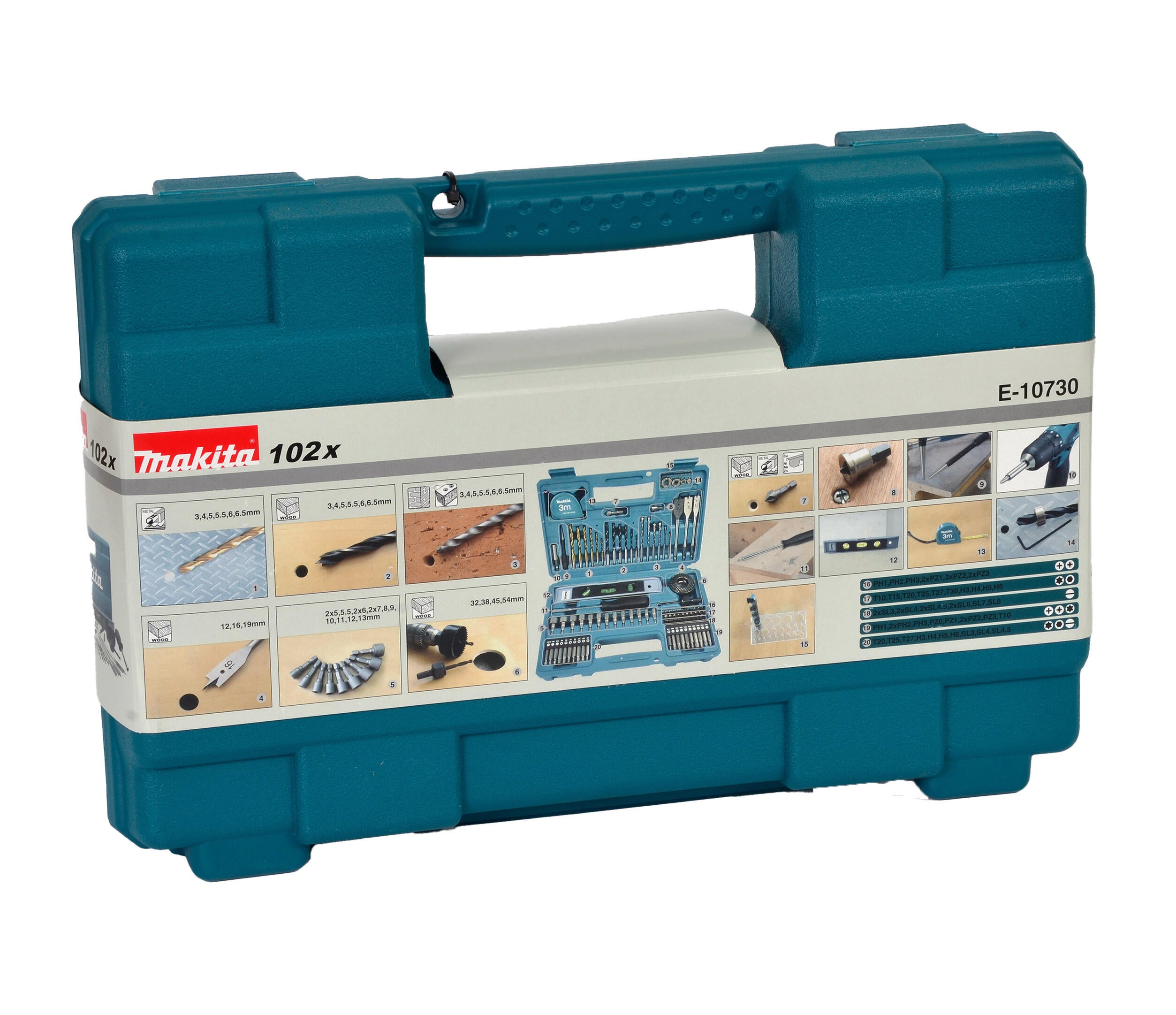 Zestaw wierteł i końcówek wkrętakowych E-10730 Makita, 102 szt. - 2