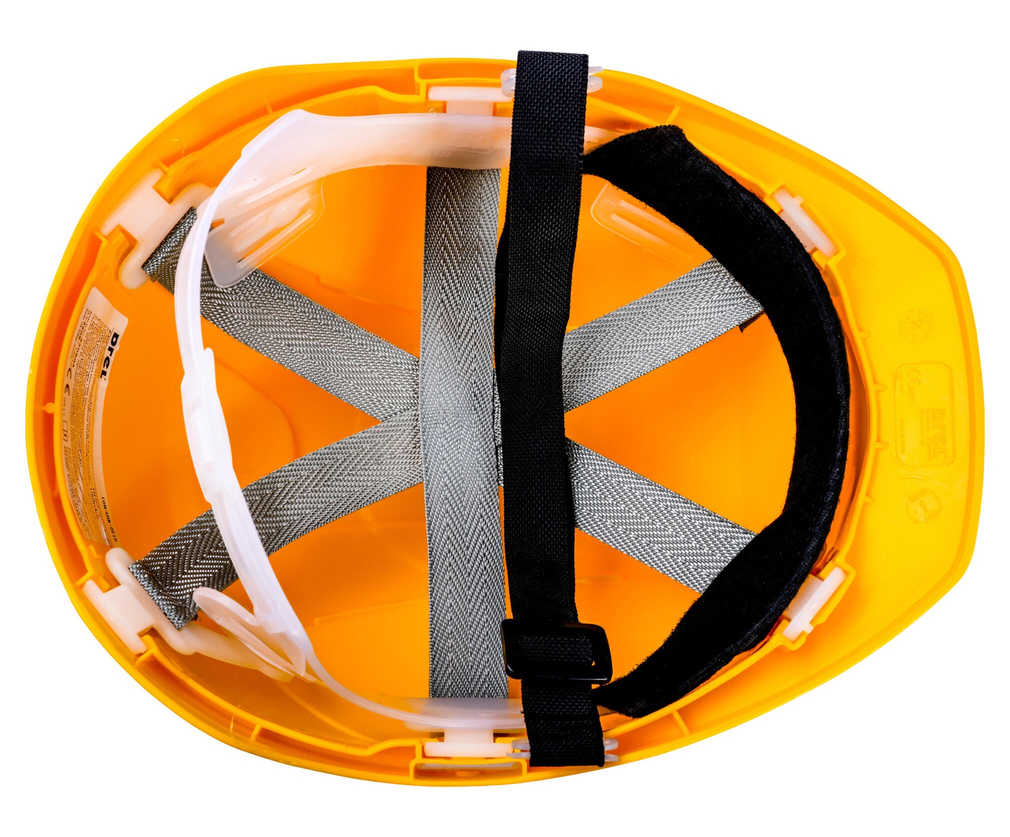 Kask ochronny z paskiem żółty DREL - 2