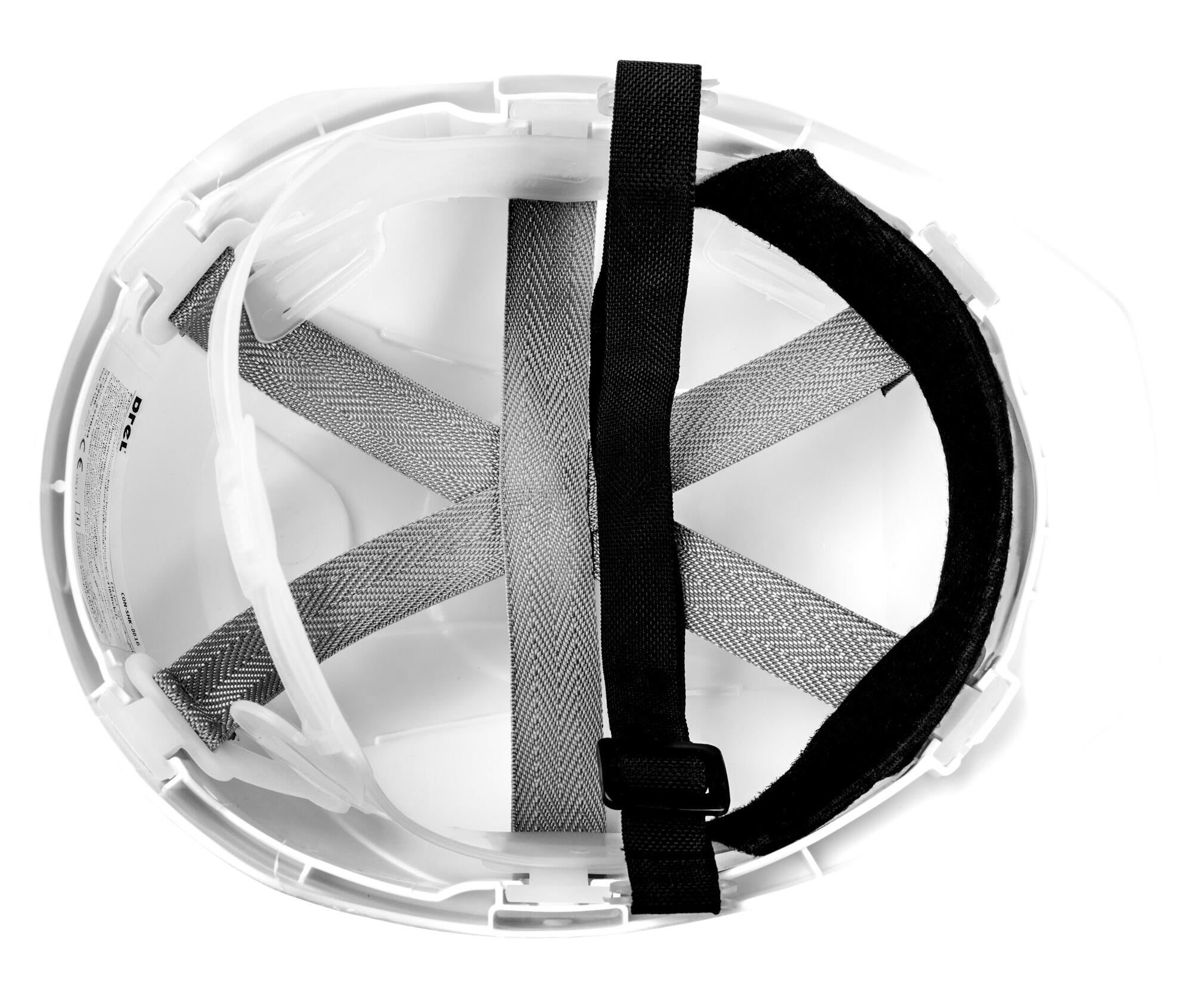 Kask ochronny z paskiem biały DREL - 2