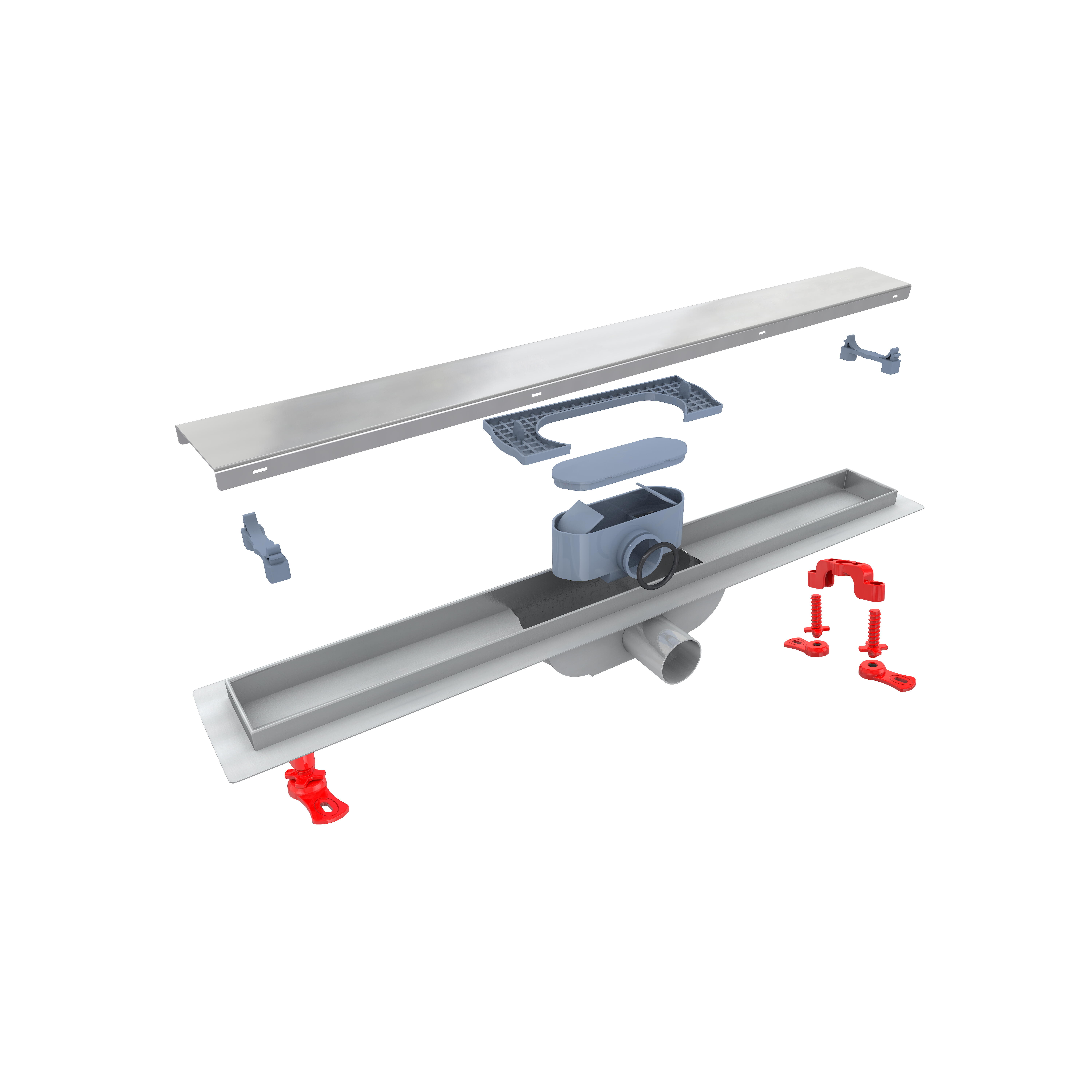 Odpływ liniowy Alfa Linear 600 mm z dwustronnym rusztem, inox - 2