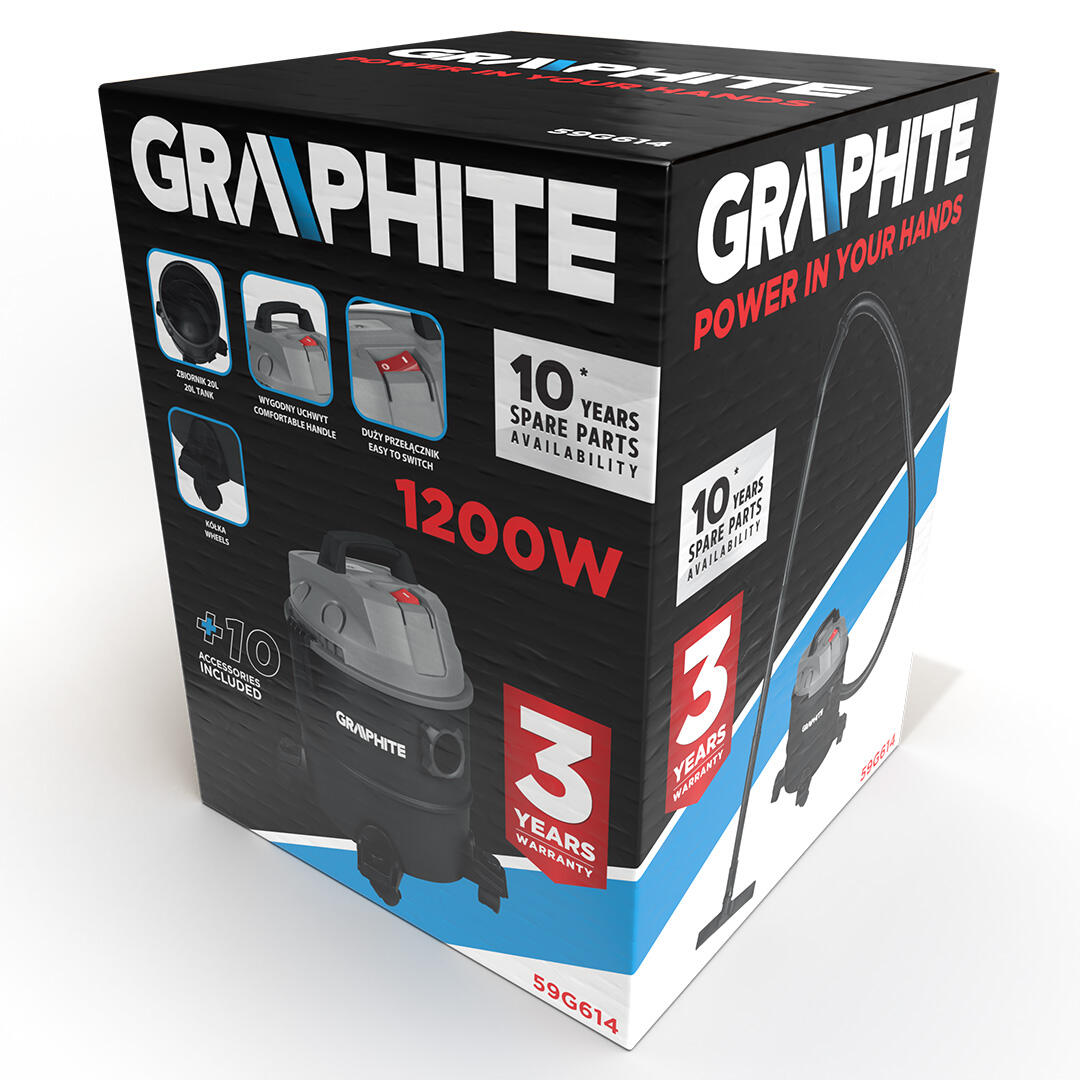 Odkurzacz warsztatowy 1200W 59G614 Graphite - 3