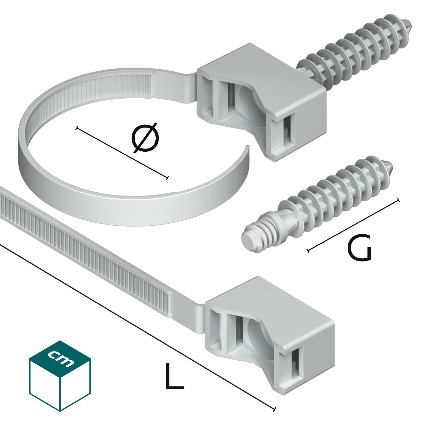 Uchwyt paskowy UP Ø 22mm z kołkami 12szt - 3