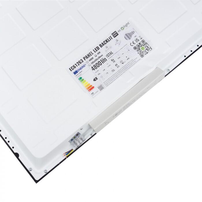 Panel LED podtynkowy 60x60cm 40W 4800lm 4000K IP20 czarny - 2