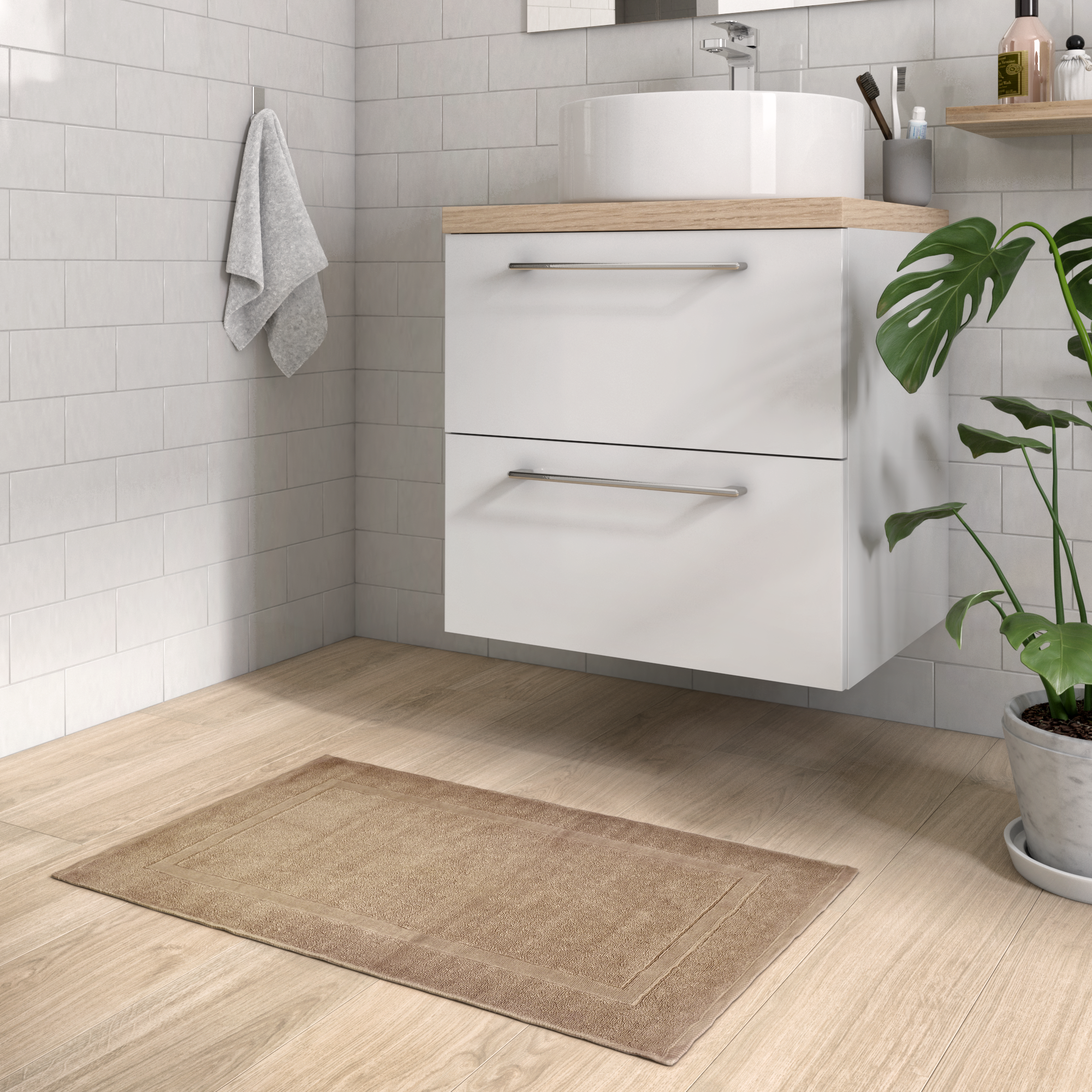 Tapete de casa de banho SENSEA TERRY 50X80CM FOSSIL 3 - 2